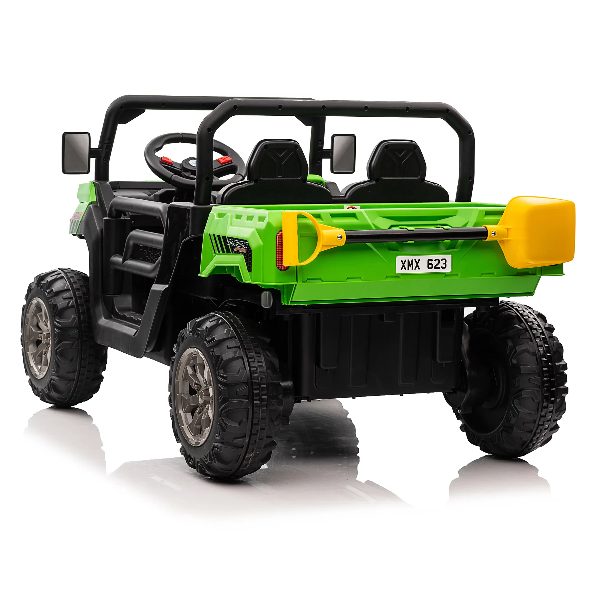 24V Kids Ride On Dump Truck 2 Seater with Remote,Green - Womvr