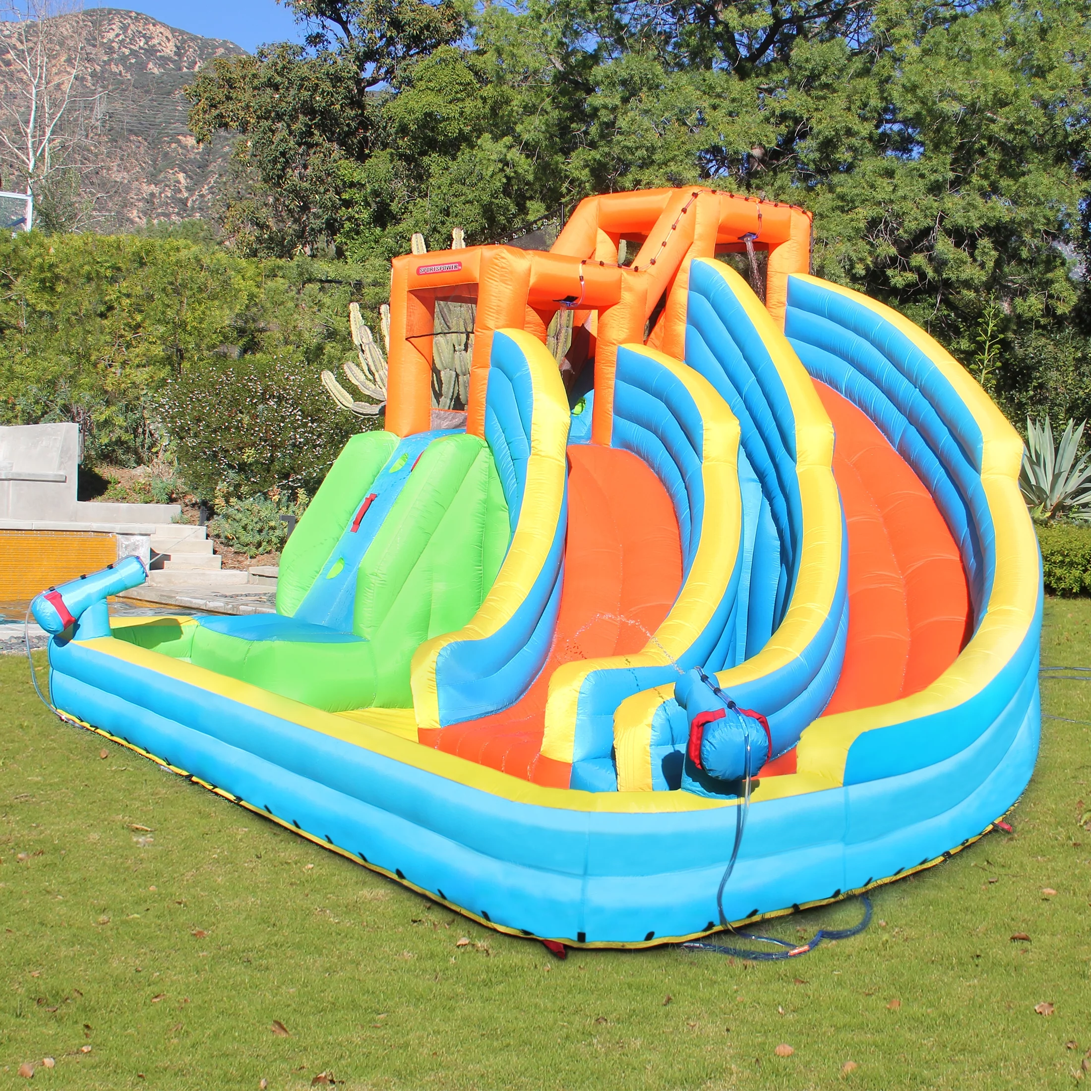 Sportspower Twin Peaks Splash n' Slide with Lifetime Warranty on Heavy Duty Blower - Womvr