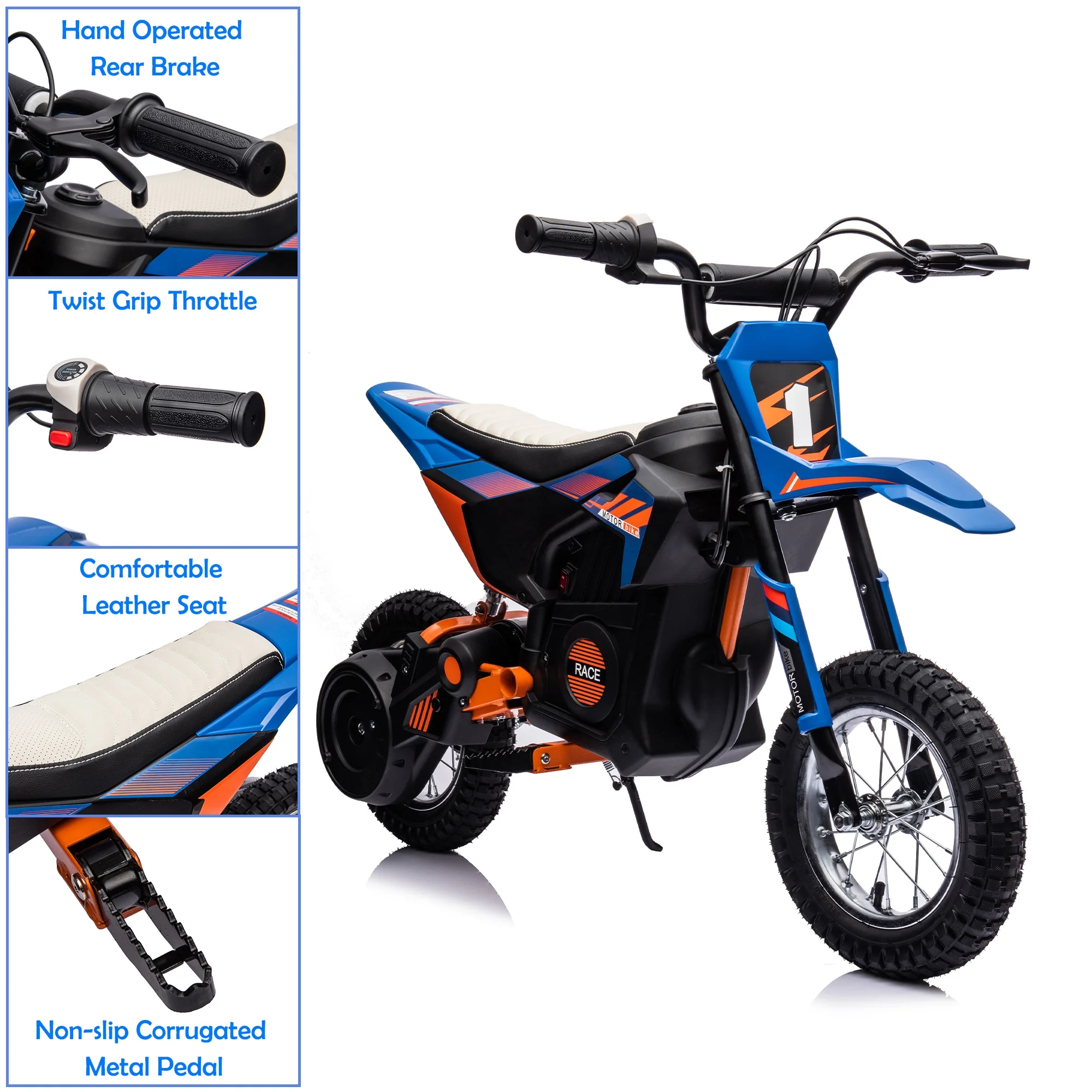 NEECHIPRO Electric Dirt Bike, 24V Electric Motorcycle Ride on Bicycle for Teens Age 13+,250W 13mph Max Speed,White - Womvr