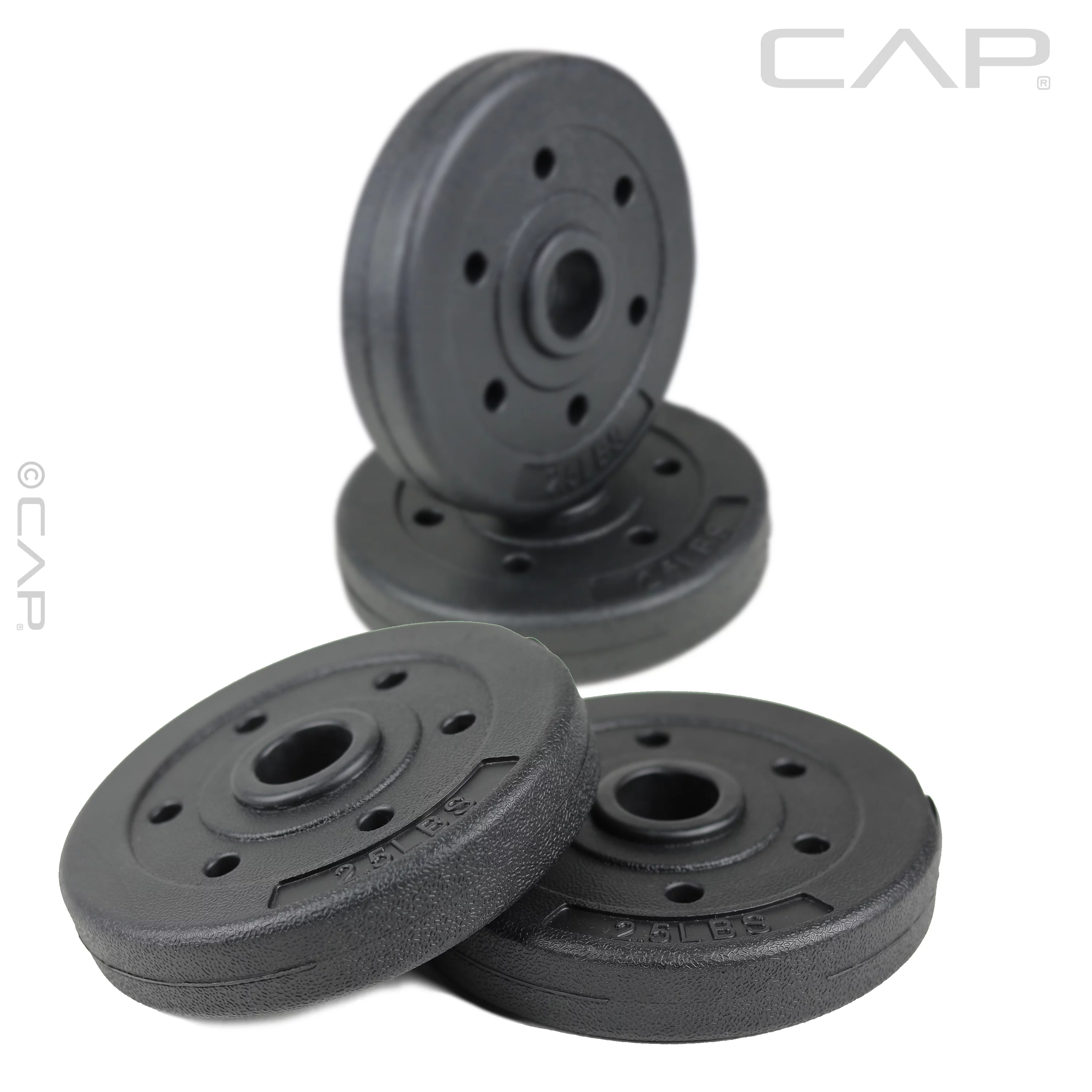 CAP Barbell Standard Vinyl Weight Plate Set, 40 lb (20 lb x 2) - Womvr