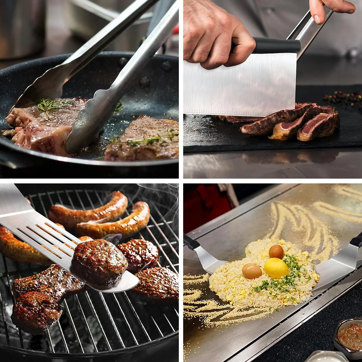 Griddle Accessories Kit: 137 Flat Top Grill Accessories Kit for Blackstone and Camp - BBQ Tool with Spatula, Basting Cover, Scraper, Bottle, Tongs, Egg Rings & Carry Bag - Womvr