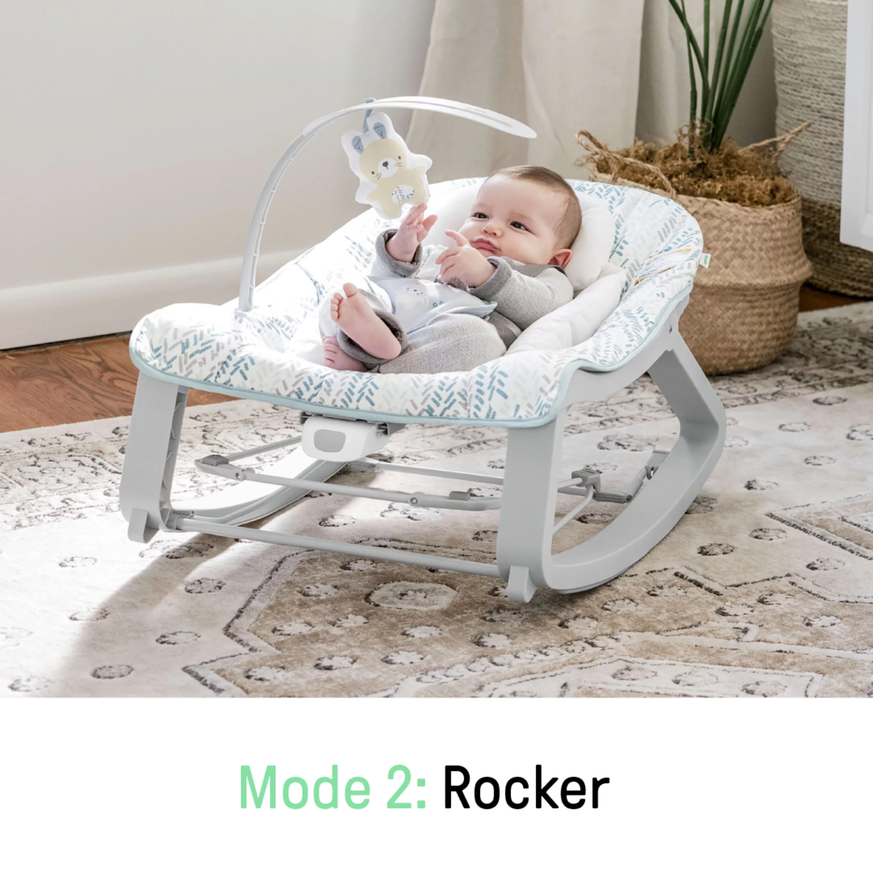 Ingenuity Keep Cozy 3-in-1 Vibrating Infant & Toddler Baby Bouncer and Rocker Chair, Gray - Womvr