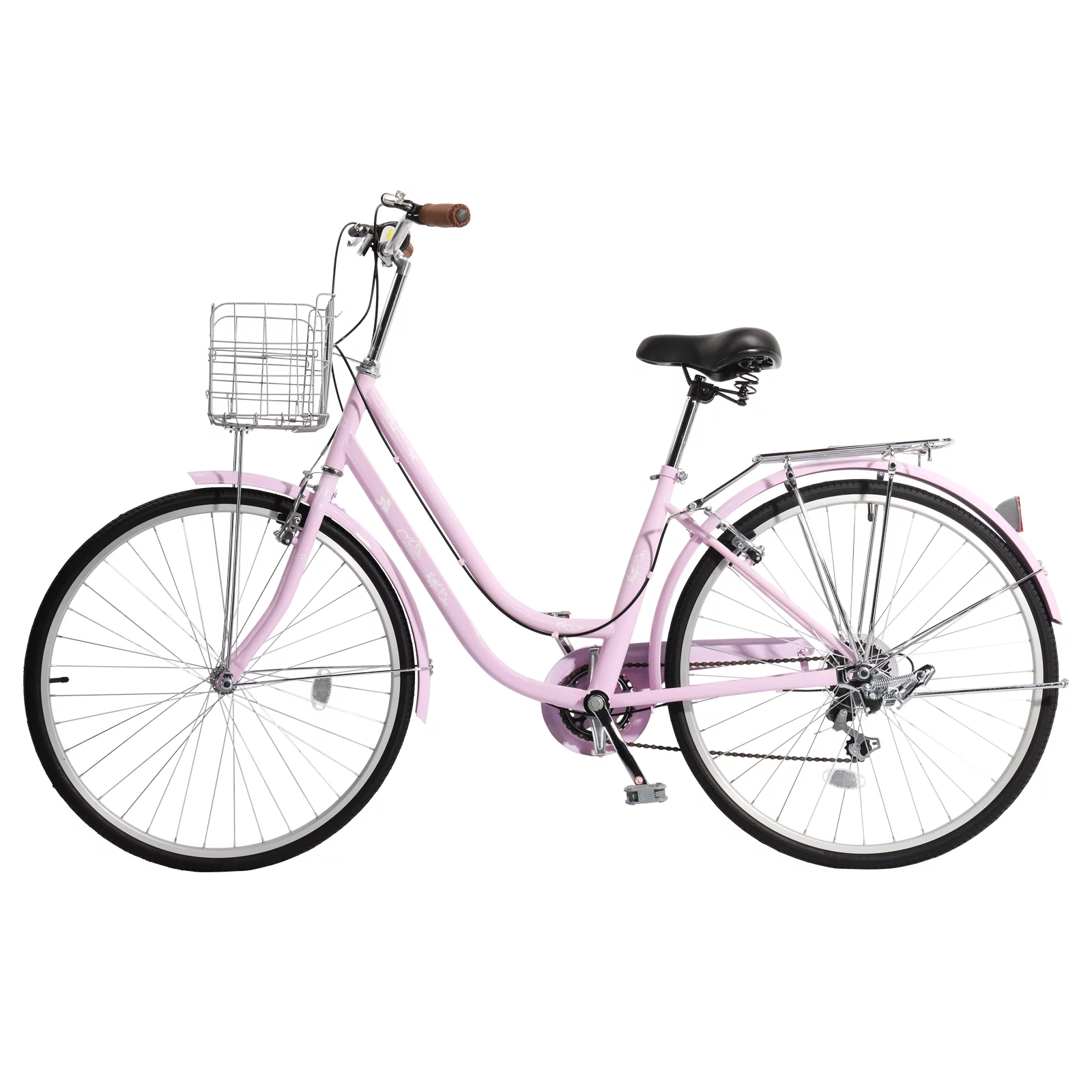 Ktaxon 26in Urban Commuter City Bike, Shimano 7 Speed Adult Road Bicycle, Pink - Womvr