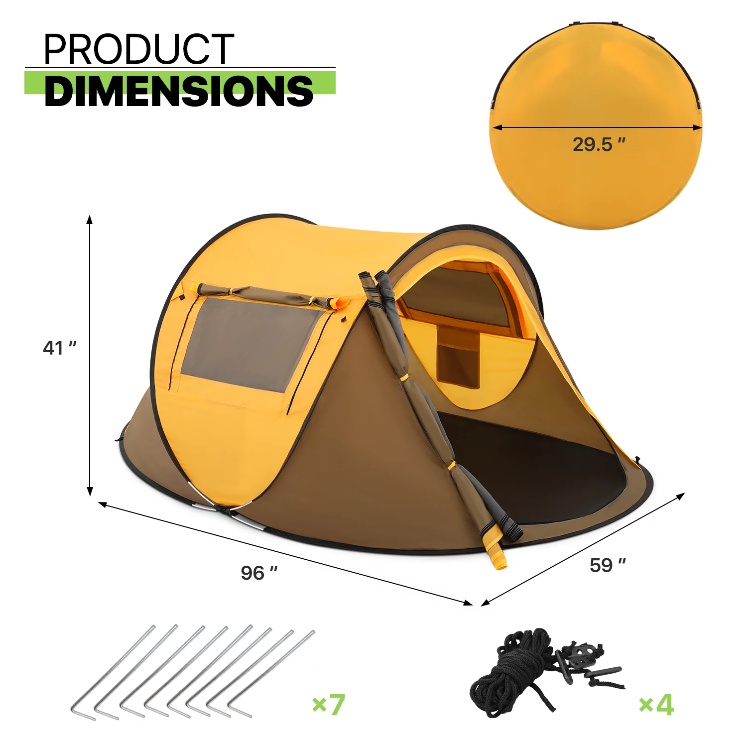 Magshion 3 Person Instant Pop Up Camping Tent, Outdoor Easy Set Up Automatic Family Travel Tent, Portable Backpacking Waterproof Shelter Tent, Blue - Womvr