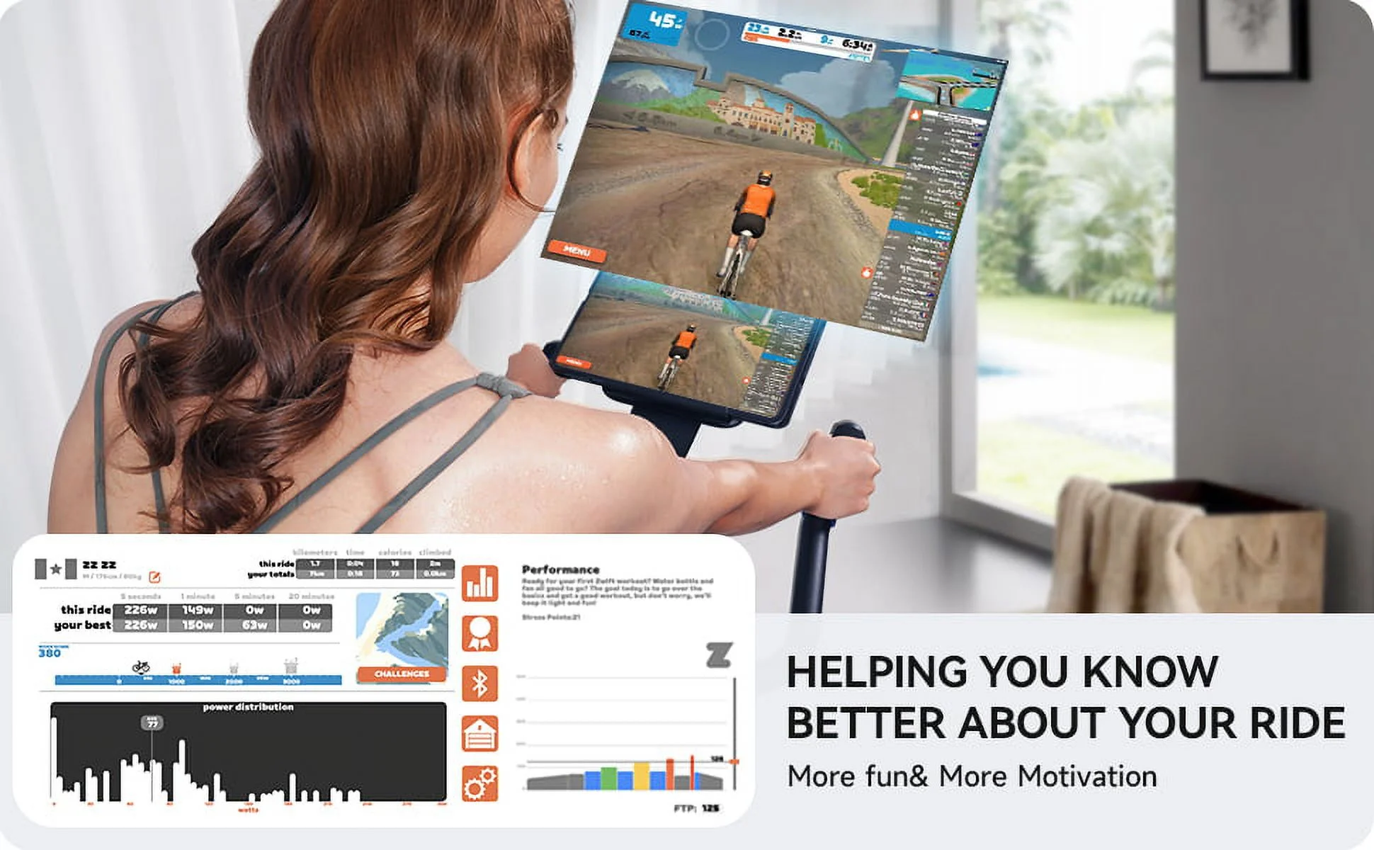 Pooboo Bluetooth Magnetic Exercise Bike Indoor Cycling Bike Stationary Bikes 40lbs Flywheel 350lbs - Womvr