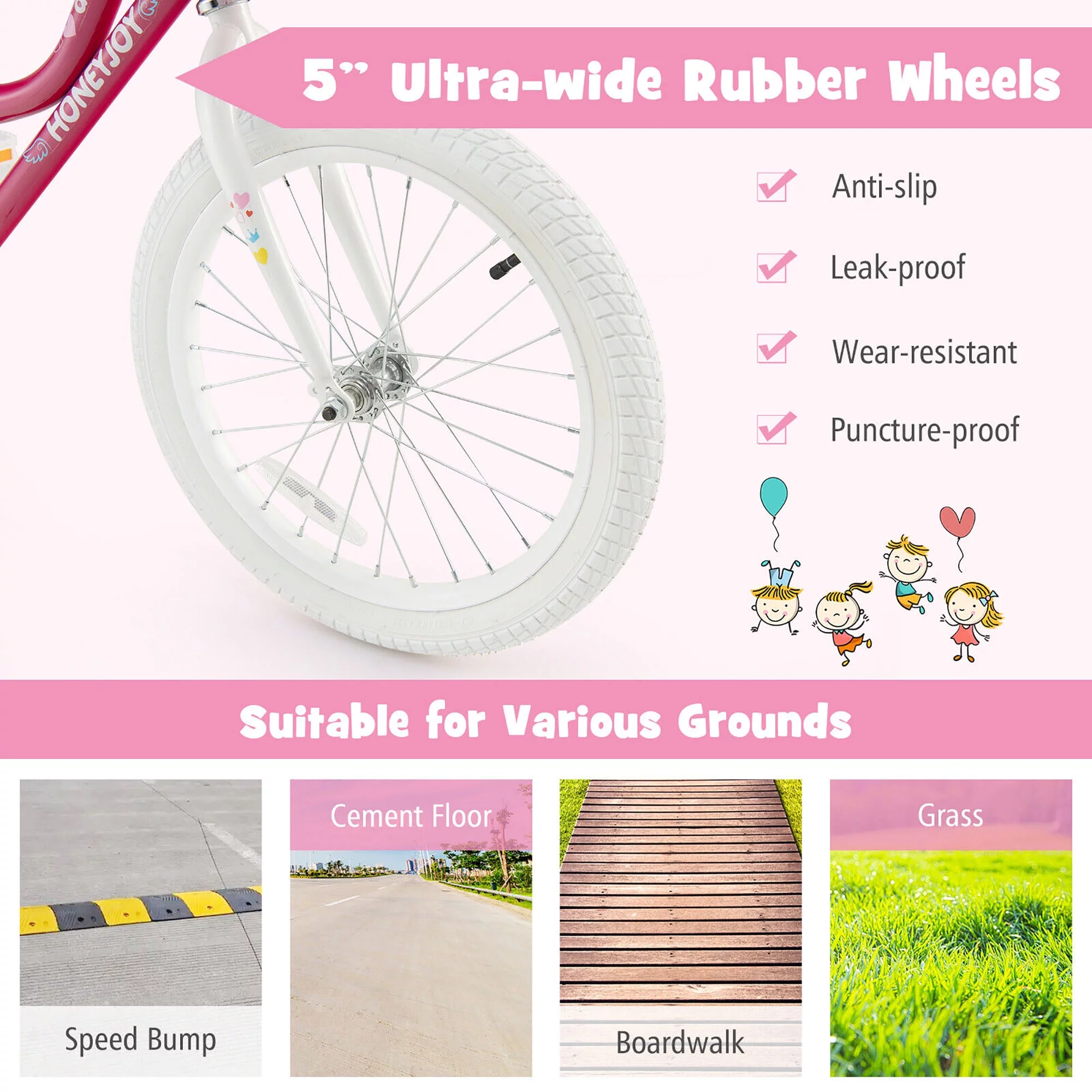 Gymax Kids Bicycle 18'' Toddler & Kids Bike w/Training Wheels for 6-8 Year Old Kids - Womvr