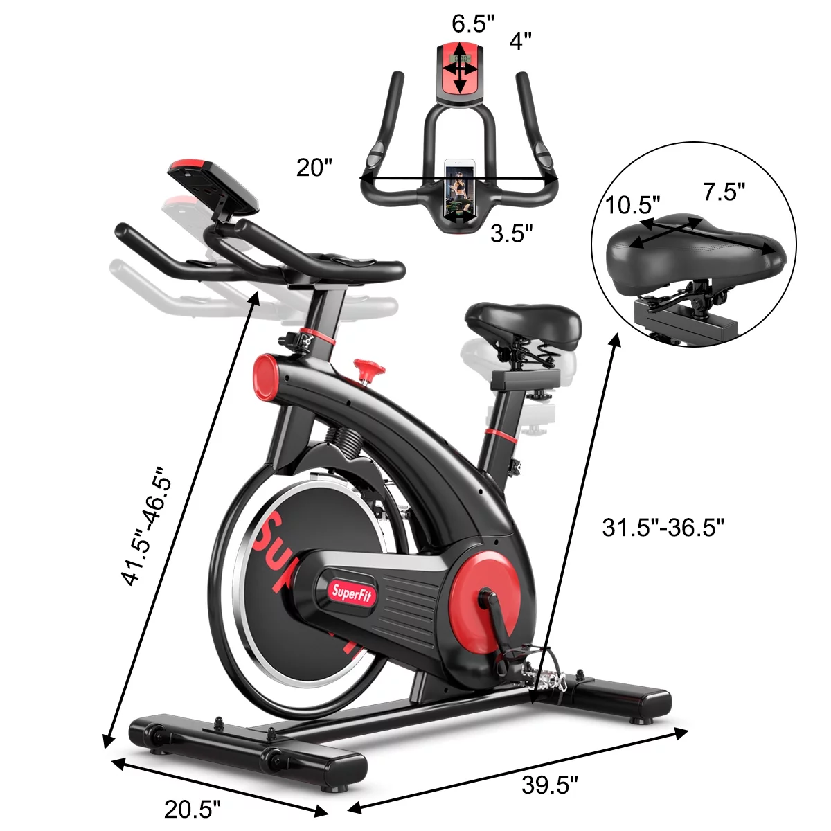 Topbuy Indoor Cycling Bike Workout Stationary Exercise Bicycle with Heart Rate Monitor - Womvr