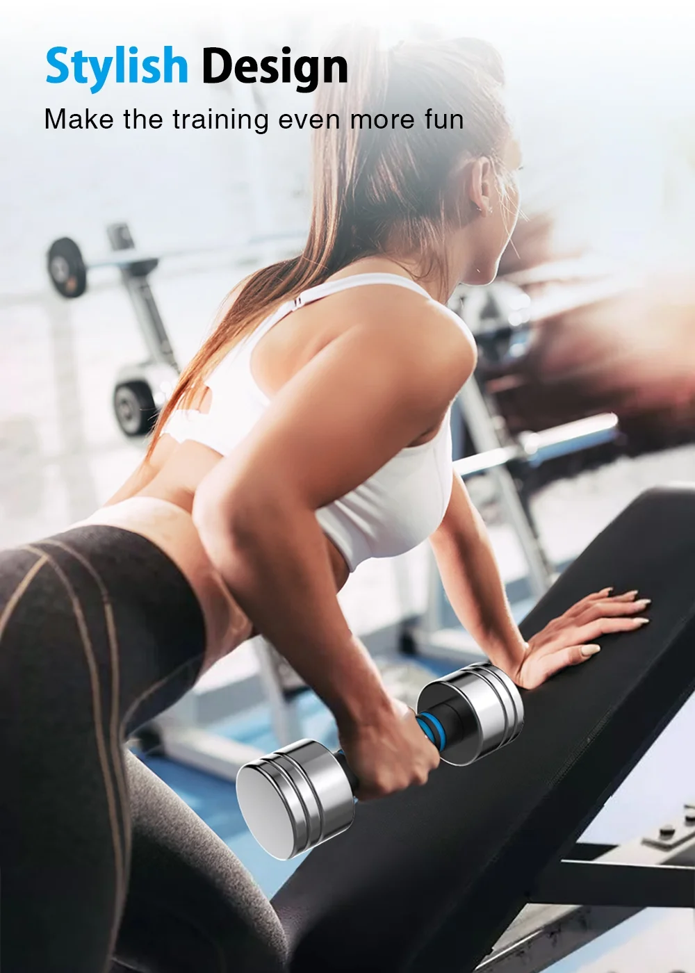 Northdeer Adjustable Dumbbells Pair Steel Weight Set 5lb 10lb 15lb 20lb 30lb 50lb Weights for Lifting Gym Fitness with Foam Handle, Silver - Womvr