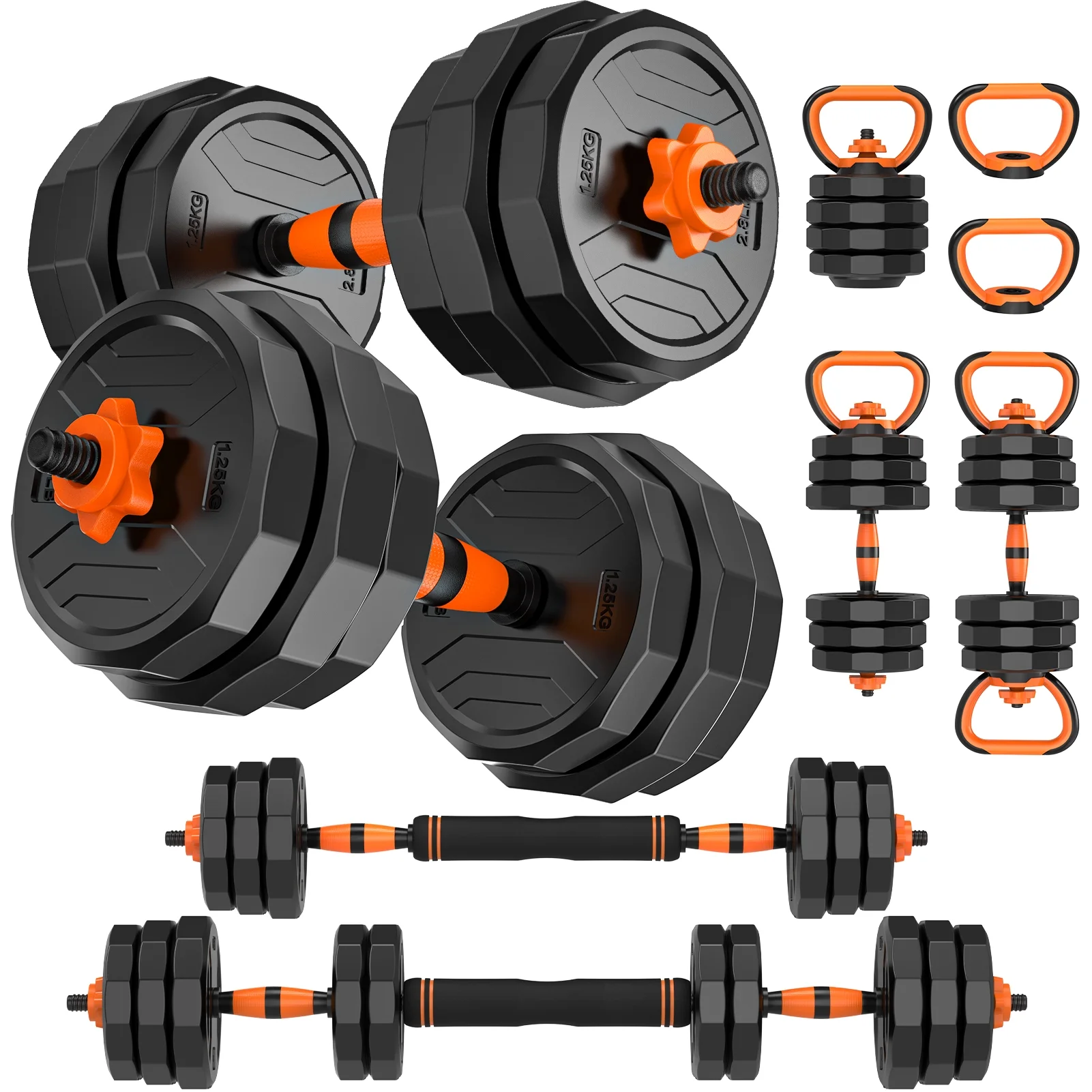 GIKPAL 66lb 6-in-1 Adjustable Dumbbells Set Free Weight Set with Connector Used as Barbell, Kettlebells, Push up Stand, Fitness Exercises for Home Gym Suitable Men/Women - Womvr