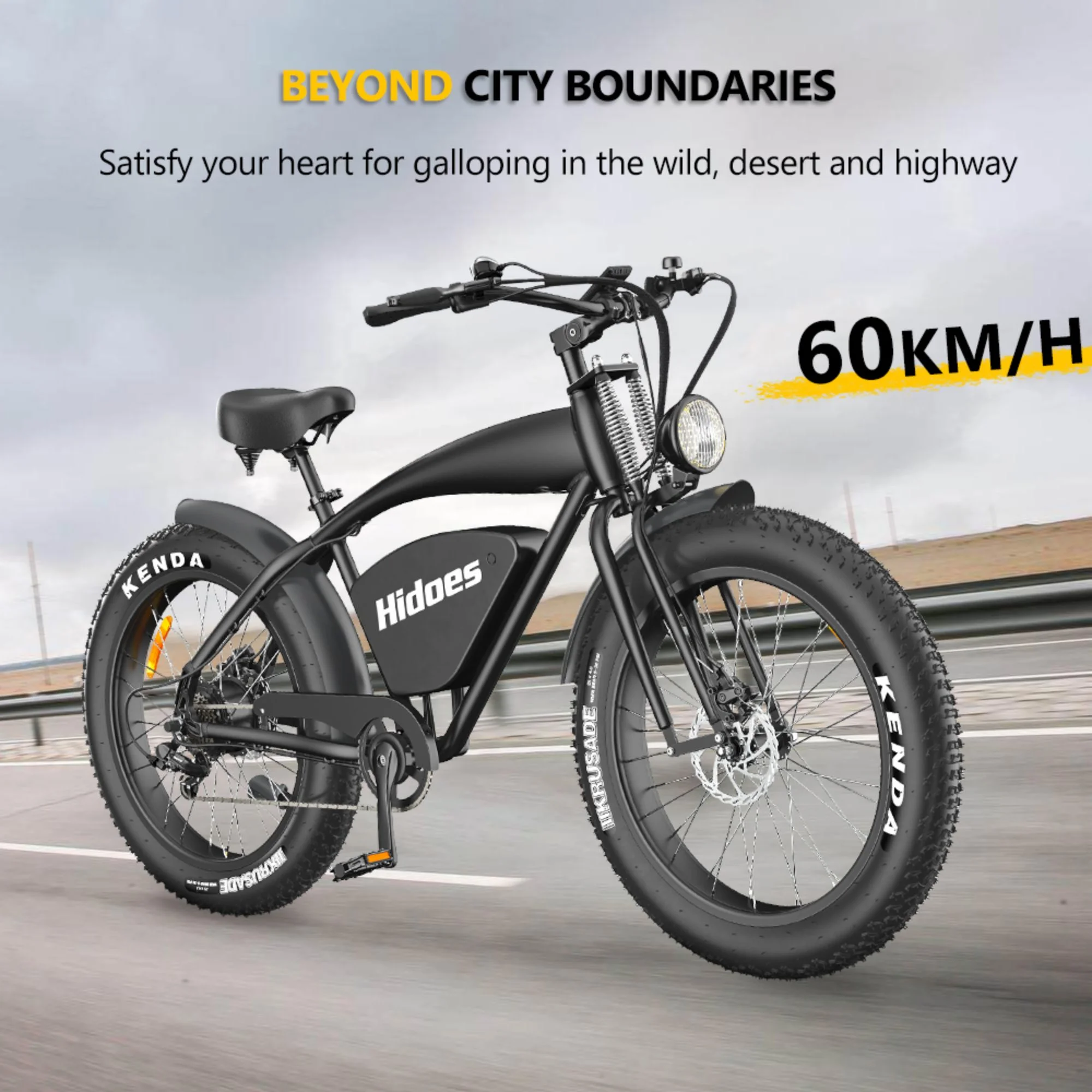 Hidoes B3 1200W Electric Bike for Men Adults with 26in. x 4in. Fat Tire, Electric Mountain Bicycle off Road E-Bike with 48V 18.2AH up to 37MPH & 37 Miles Range - Womvr