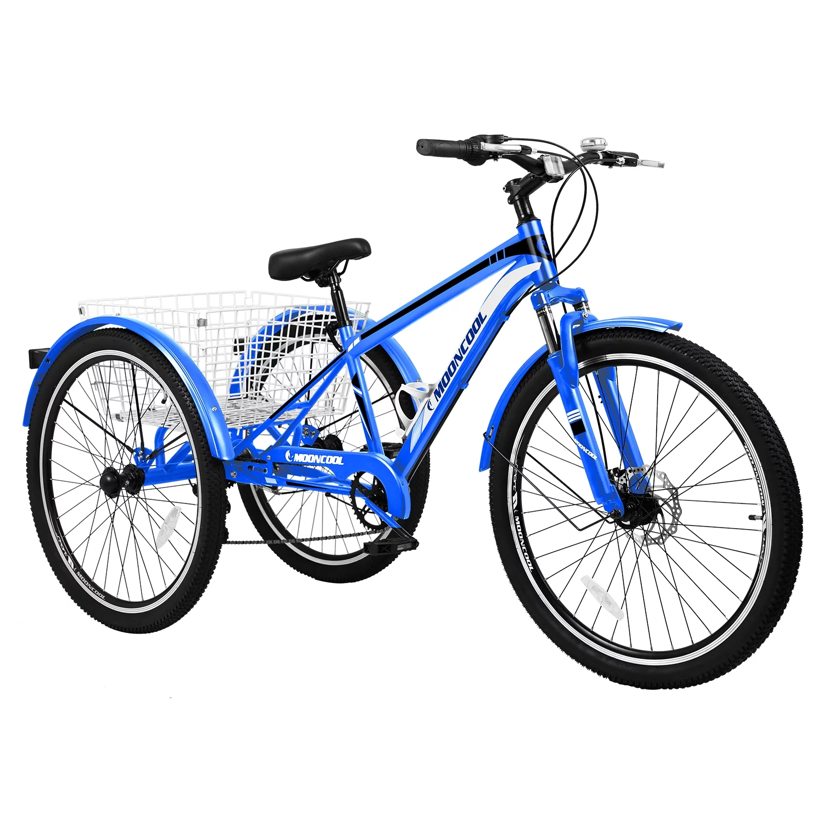 Docred Adult Tricycle, 7 Speed Three Wheel Mountain Bike, 24/26/27.5 inch Adults Trikes ,Load capacity 420 lbs - Womvr