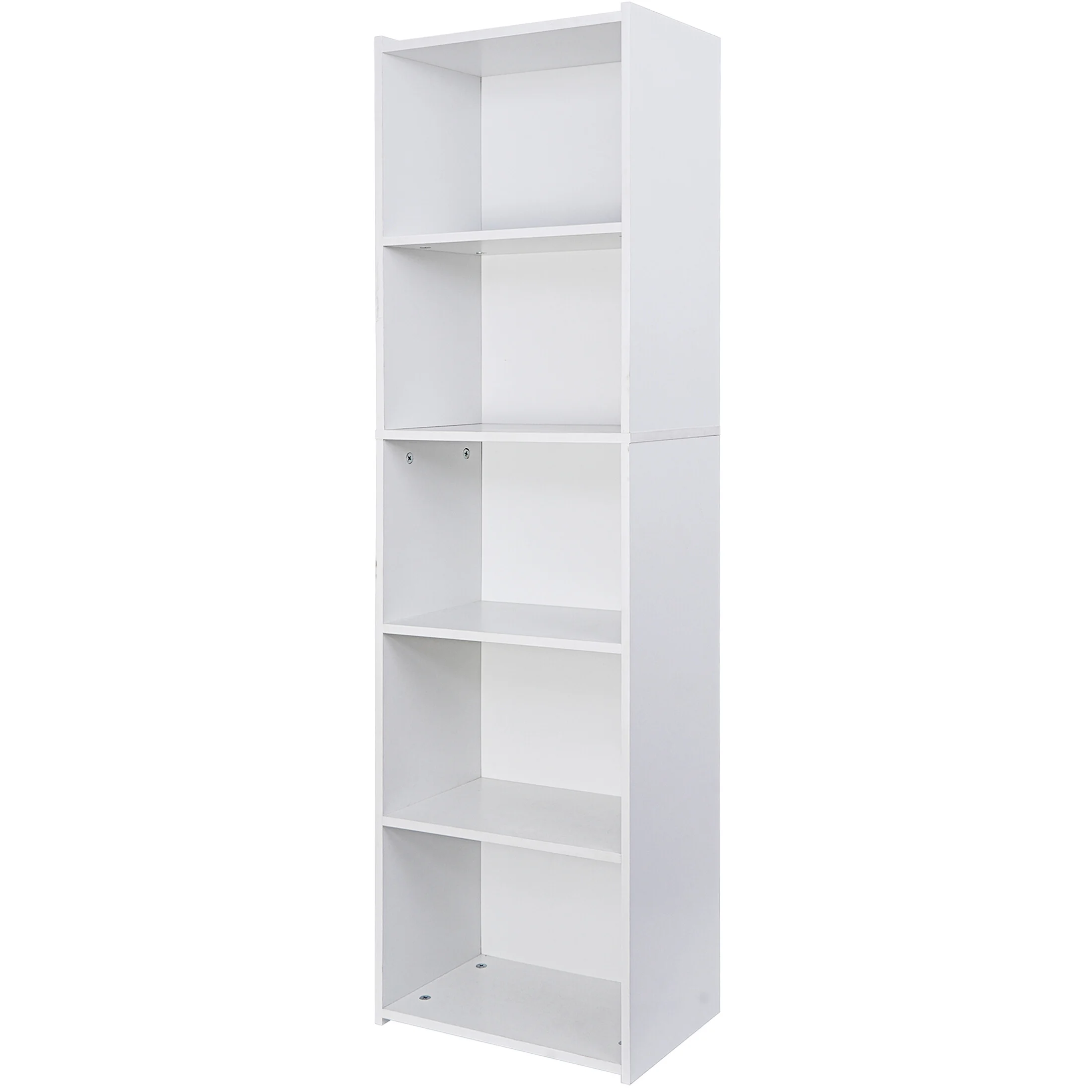 HomGarden 5-Tier Open Shelf Bookcase, Narrow Freestanding Bookshelf Storage with Adjustable Shelves for Living Room, Home, Office, White - Womvr
