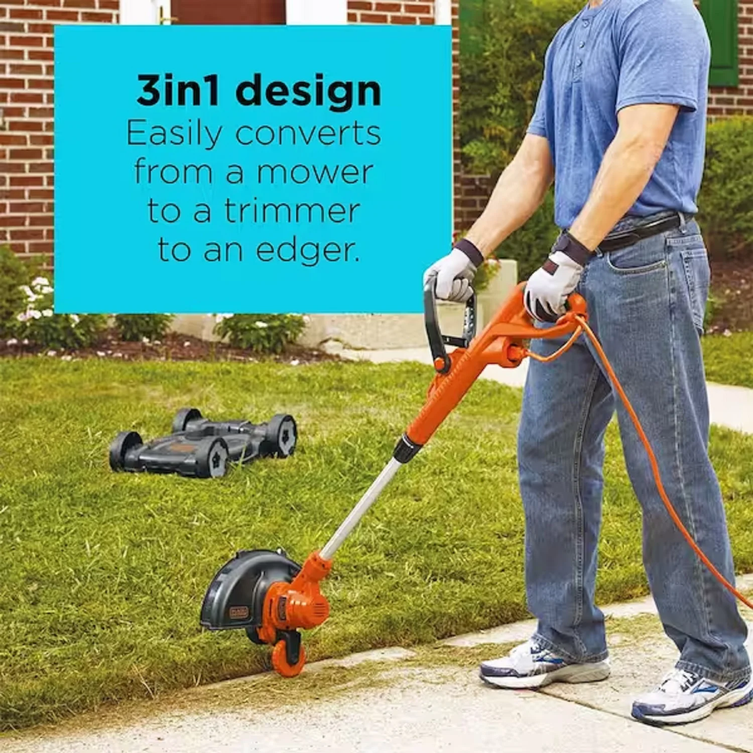 BLACK+DECKER MTE912 3-N-1 6.5 Amp String Trimmer, Edger & 12