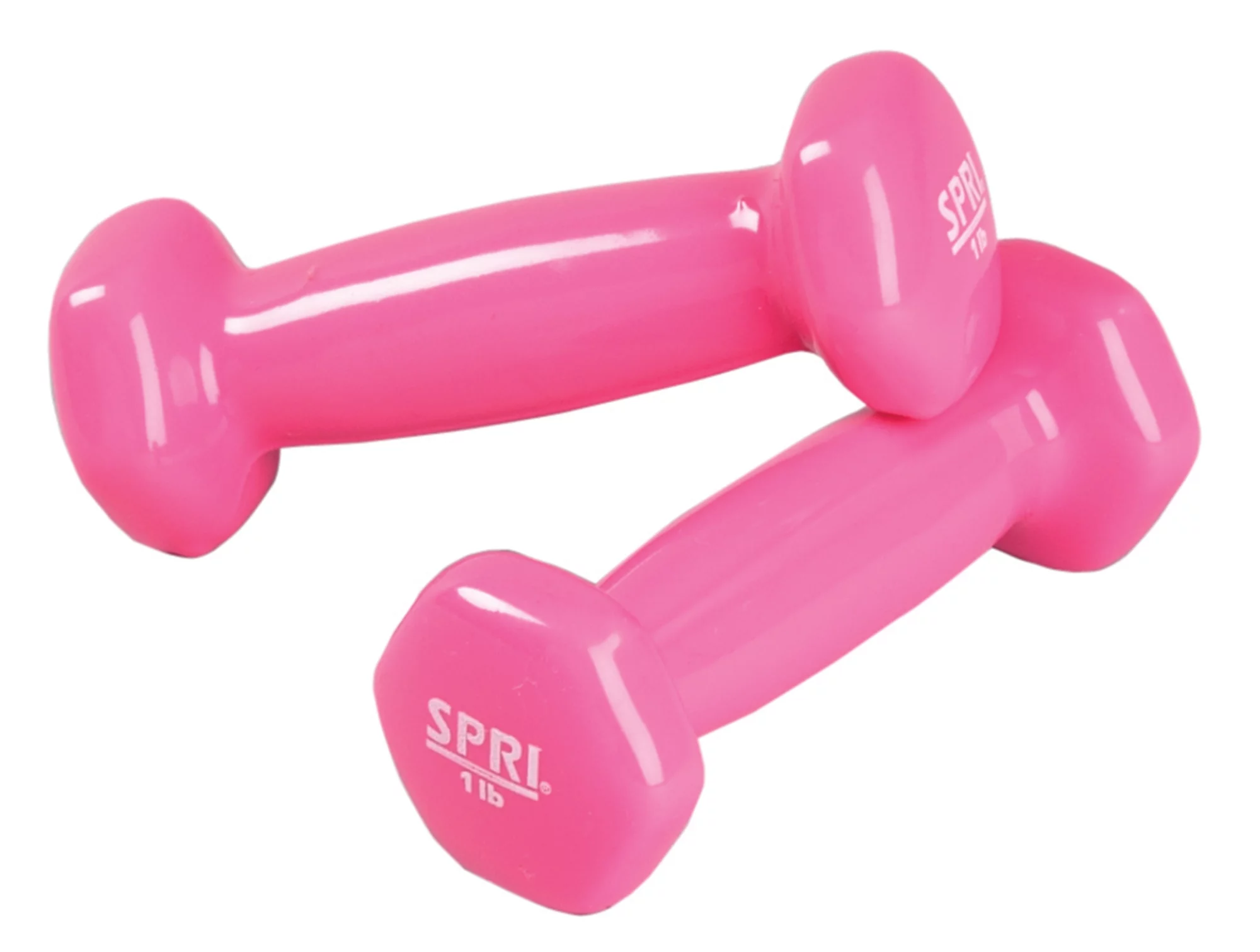 SPRI Deluxe Vinyl Dumbbells, 15 lb Pair, Grey - Womvr