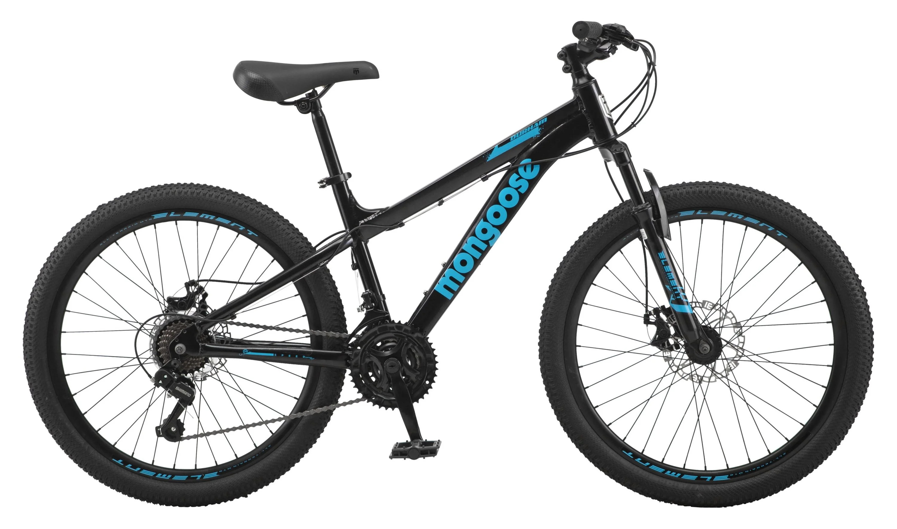 Mongoose 24-in. Durham Unisex Mountain Bike, Black, 21 Speeds - Womvr