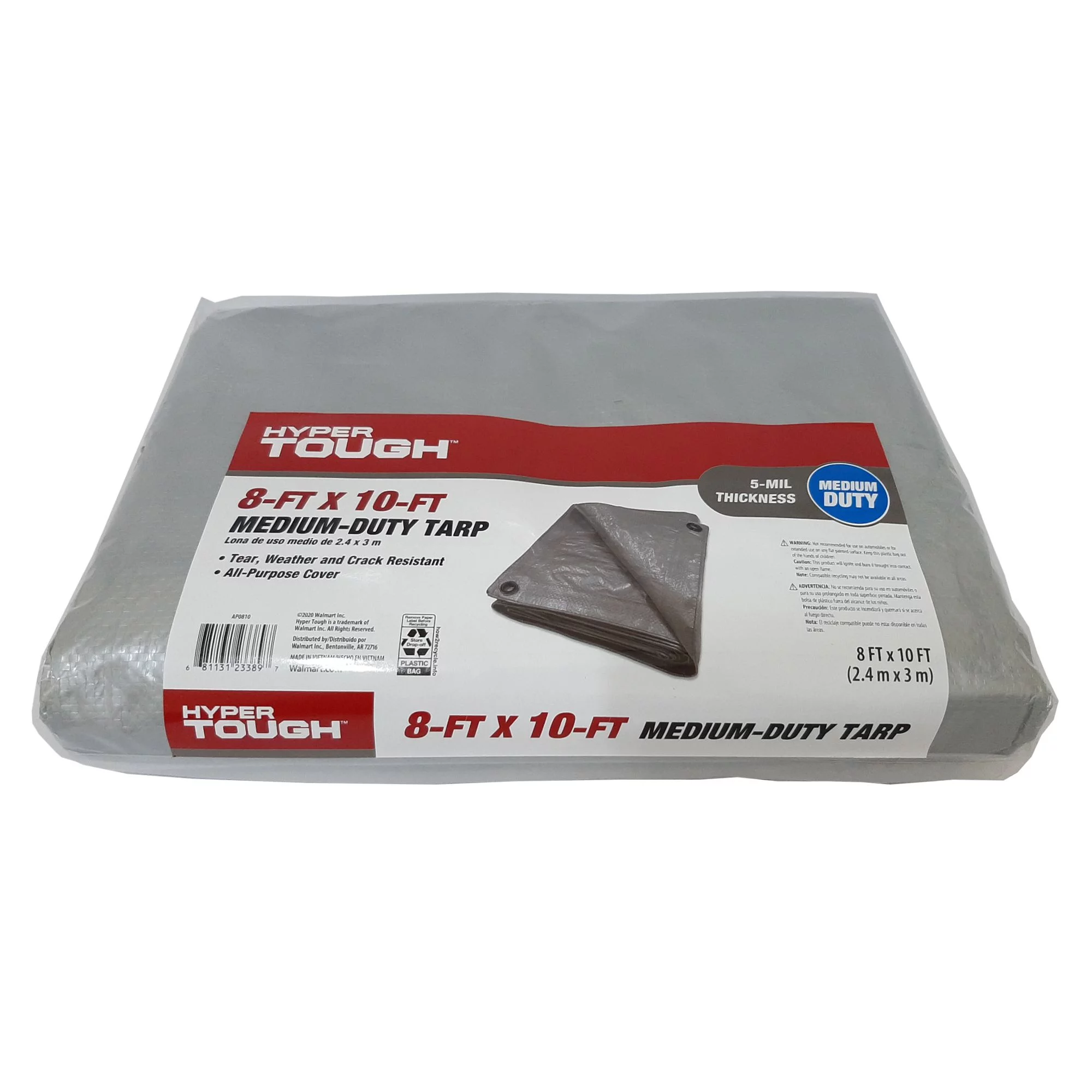 Hyper Tough Weather Resistant Medium Duty 8 x 10' Polyethylene Tarp - Womvr