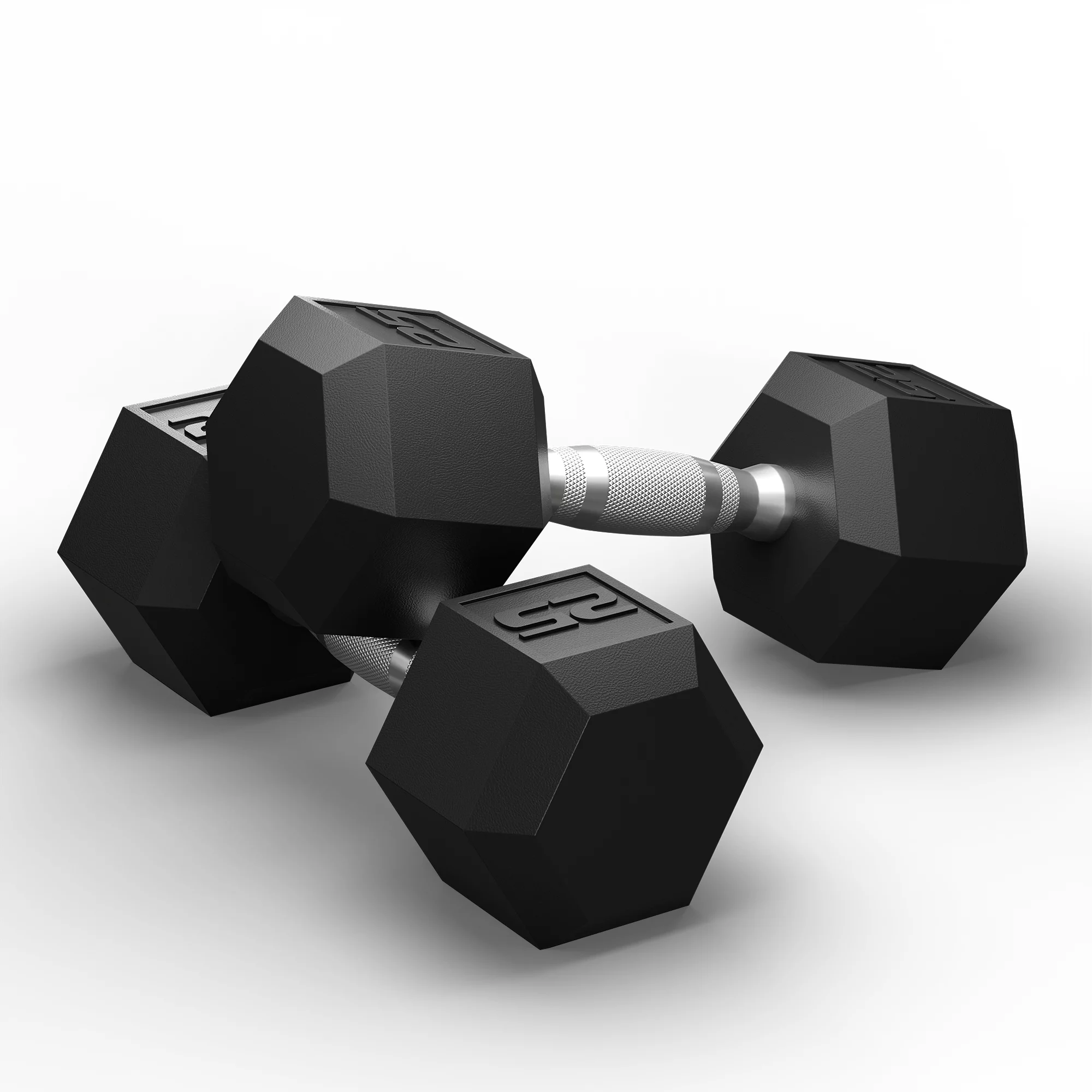 Antzz Dumbbells Set of 2 Exercise Fitness Dumbbell for Home Gym Free Weights Hand Hex Dumb Bells Black 25LB - Womvr