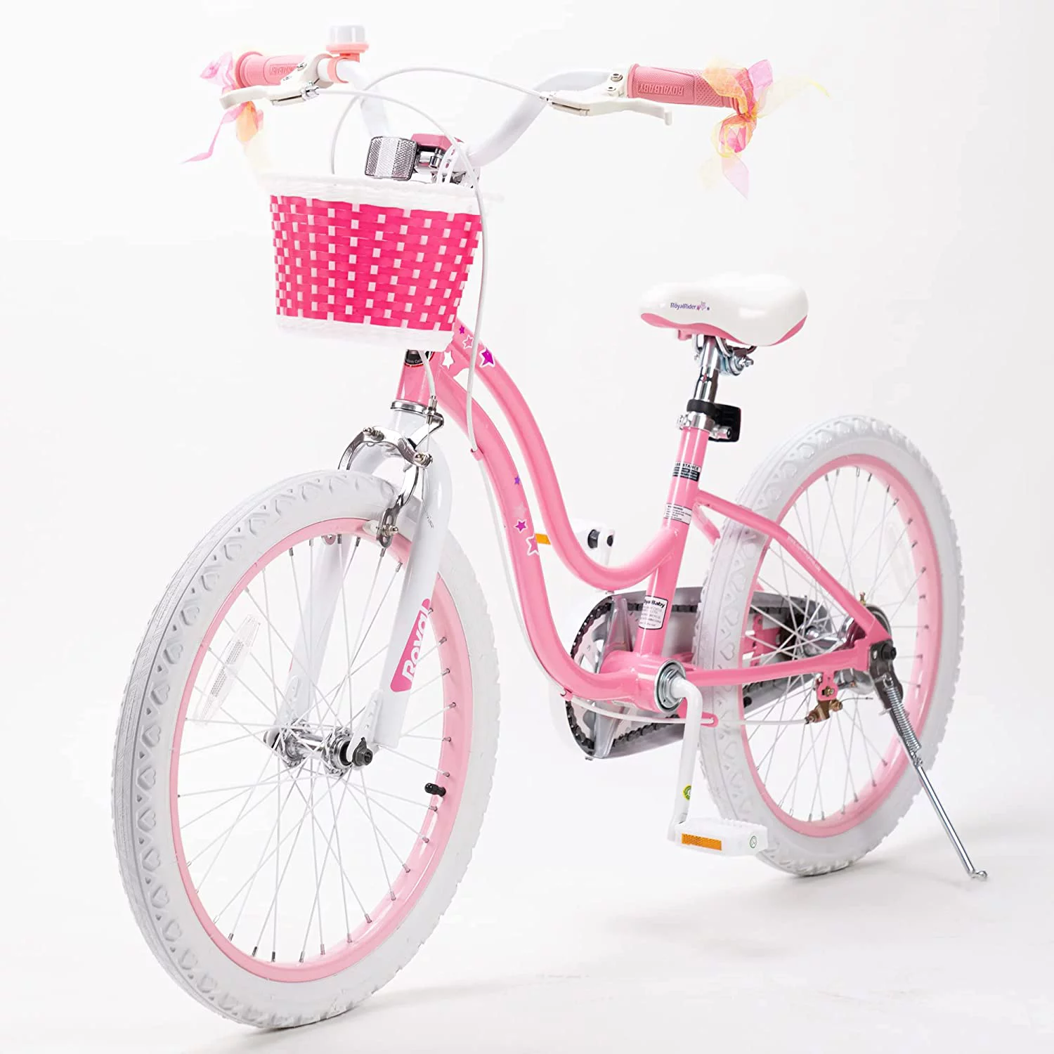 RoyalBaby Stargirl Kids Bike 20 Inch Girls Bicycle for Children with Kickstand Basket Blue - Womvr