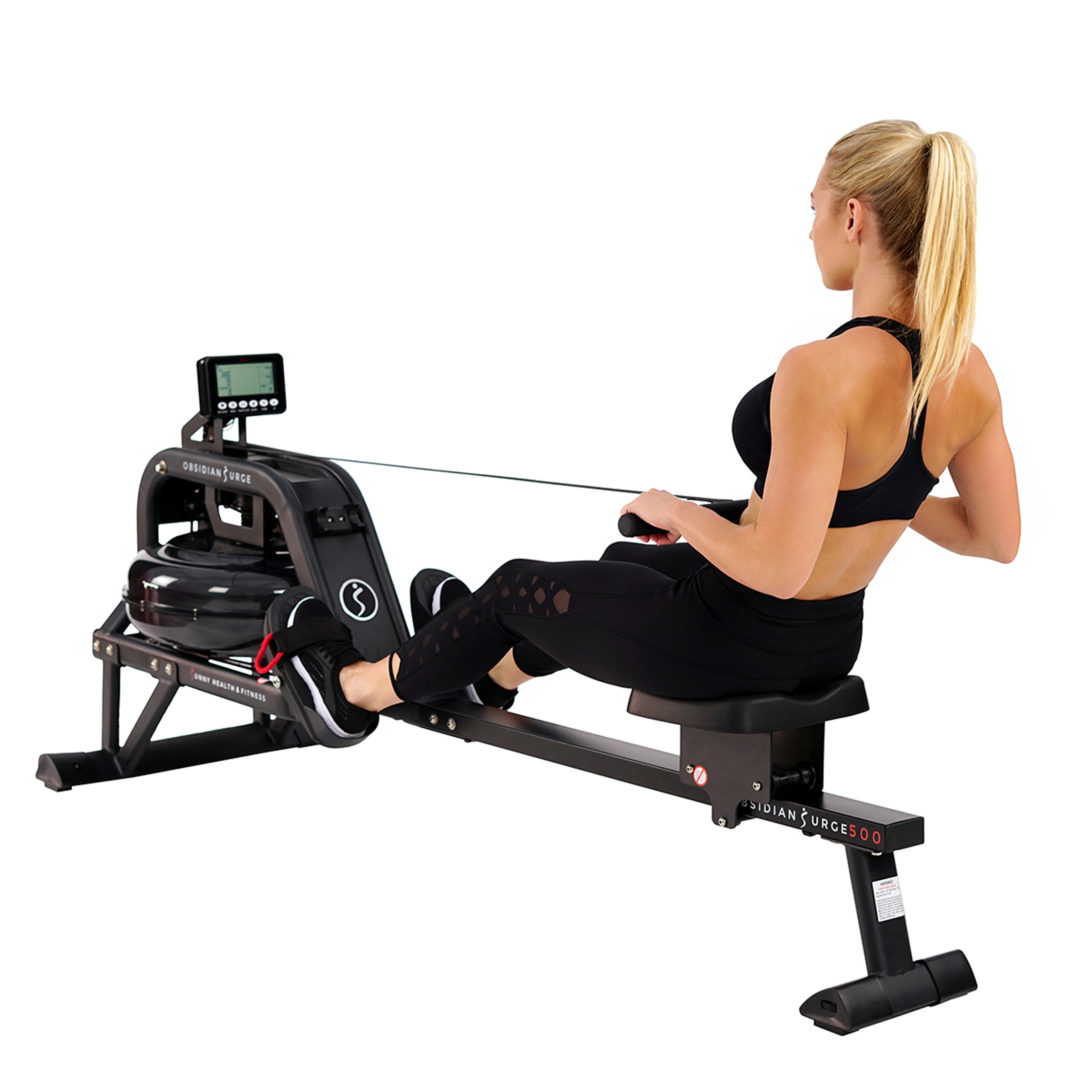 Sunny Health & Fitness Water Rowing Machine Rower w/LCD Monitor - Obsidian SF-RW5713 - Womvr