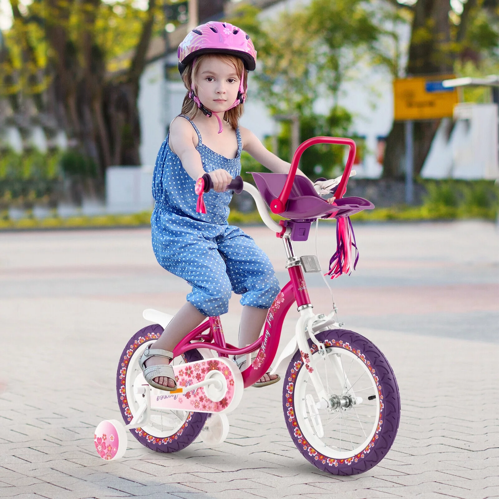 FONIRRA Kids Bike with Doll Bike Seat 16