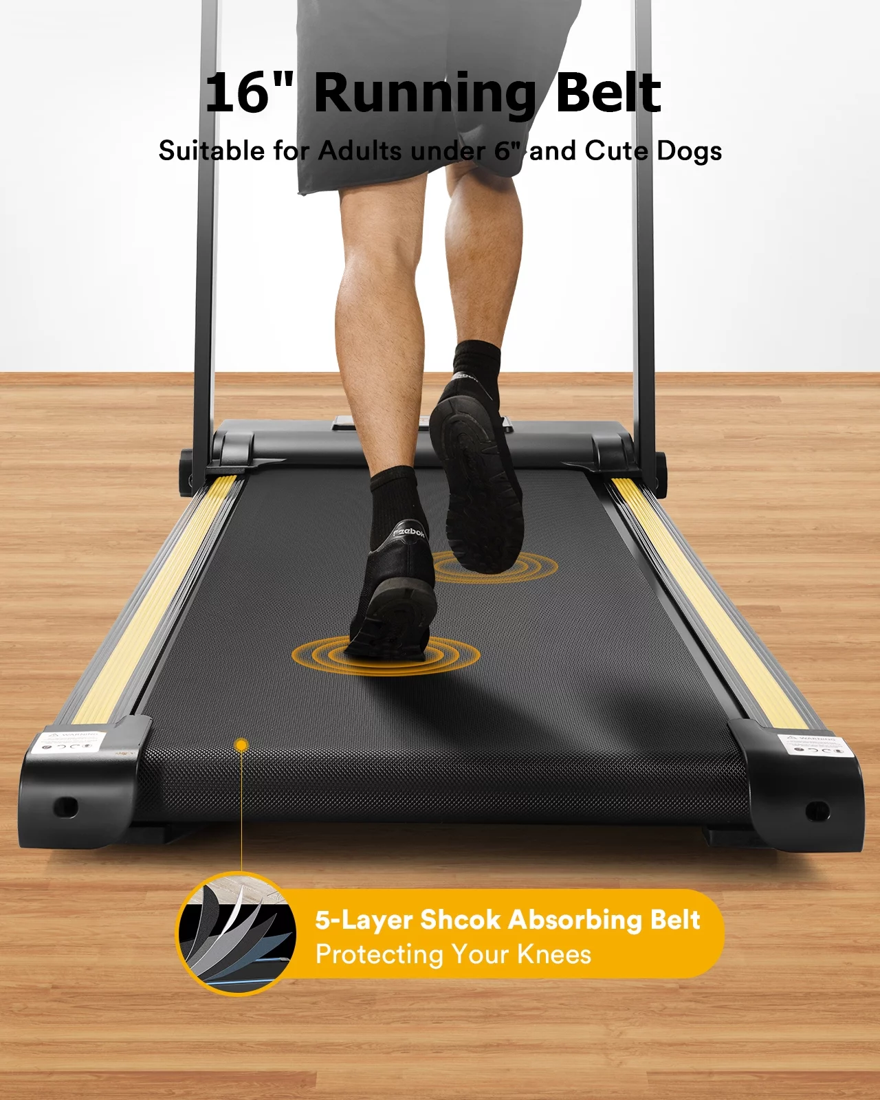 UREVO Folding Treadmill, 2.25HP Portable Mini Treadmills for Home Office, Compact Threadmill with 12 HIIT Modes, LCD Display, 265 lbs Capacity - Womvr