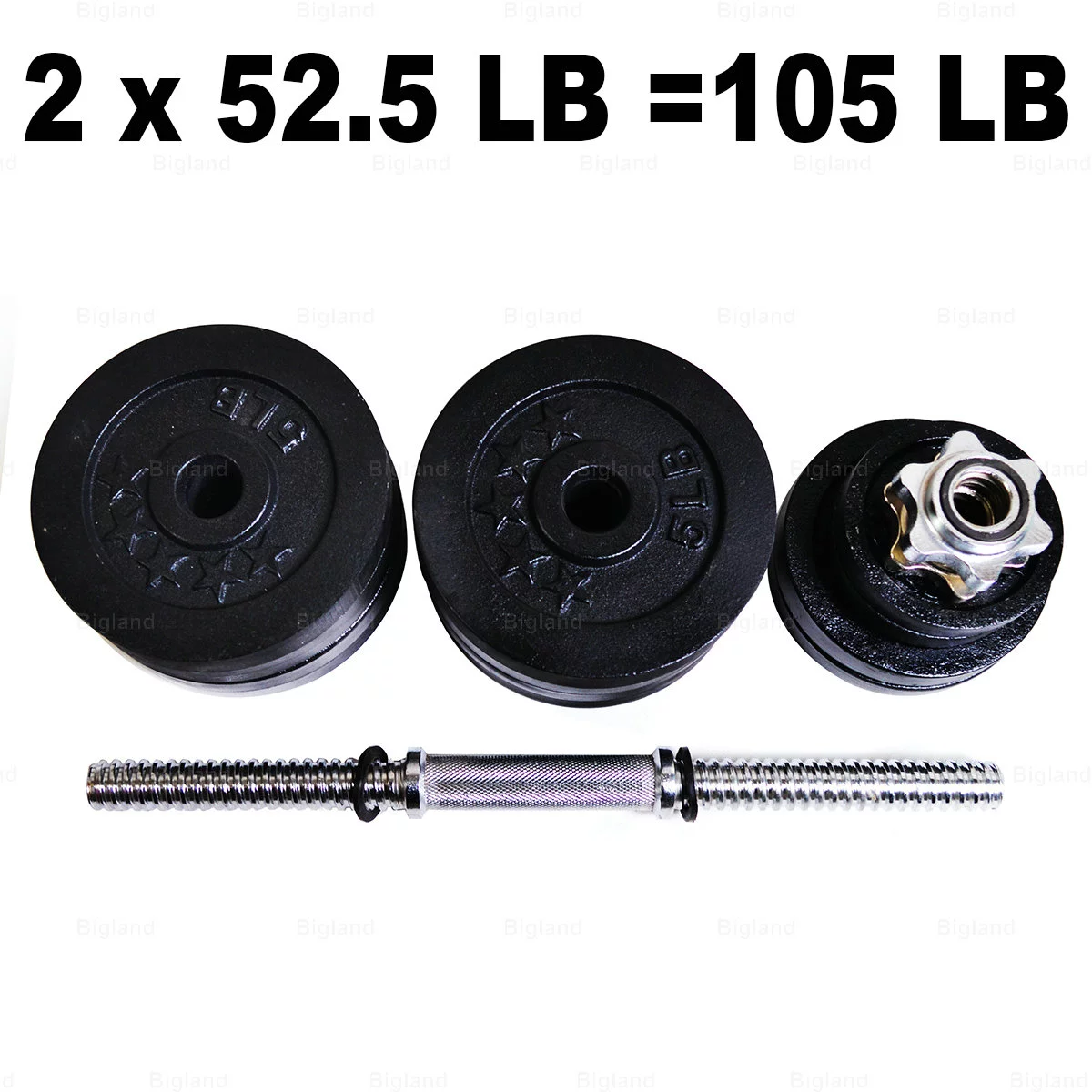 Full Metal Iron Adjustable Dumbbell Set 105 lbs Weight Pair Black - Womvr