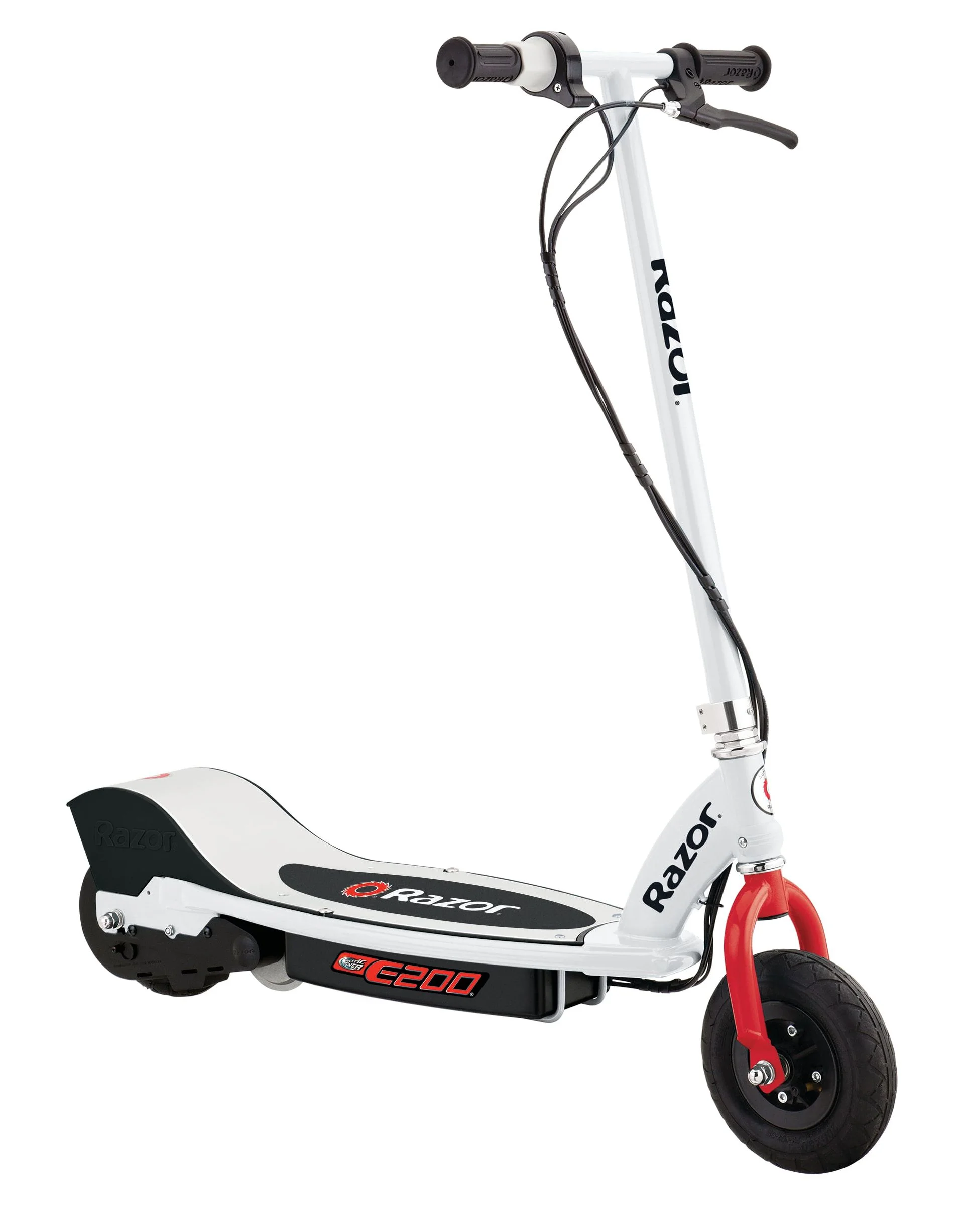Razor E200 Electric Scooter - White, for Ages 13+ and up to 154 lbs, 8