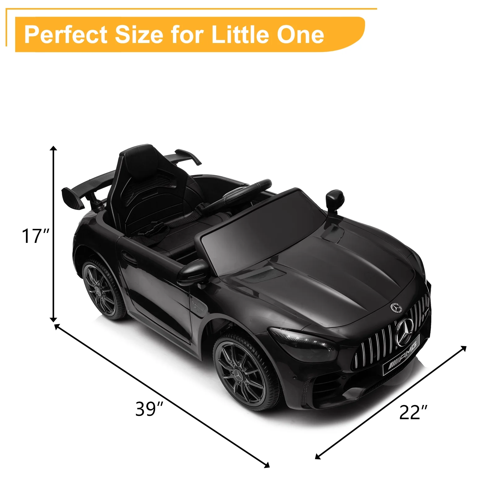 12V Ride on Car for Girls and Boys Licensed Mercedes Benz Electric Vehicle, MP3, Bluetooth, Ride On Toy for 3-5 Years Old, Red - Womvr