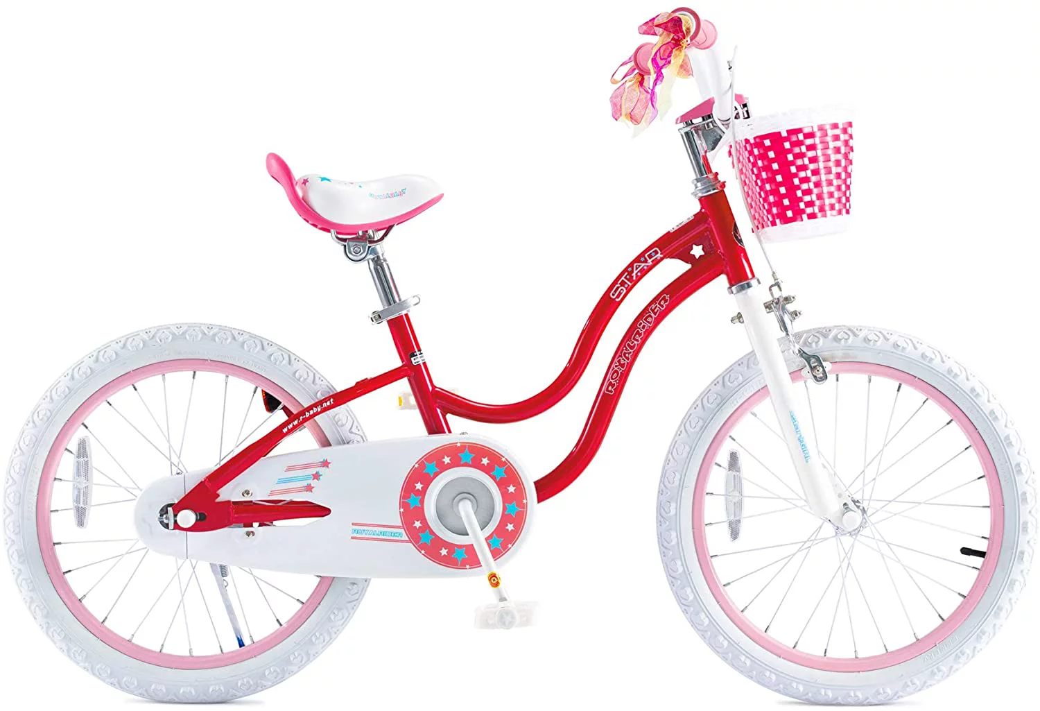 Royalbaby Girls Kids Bike Stargirl 18 In. Bicycle Basket Kickstand Blue Child's Cycle - Womvr