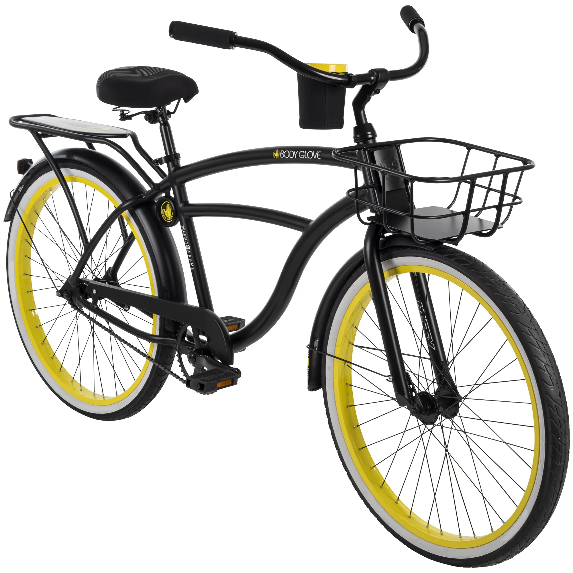 Body Glove 26 inch Mens Beach Cruiser Bike, Black, by Huffy - Womvr