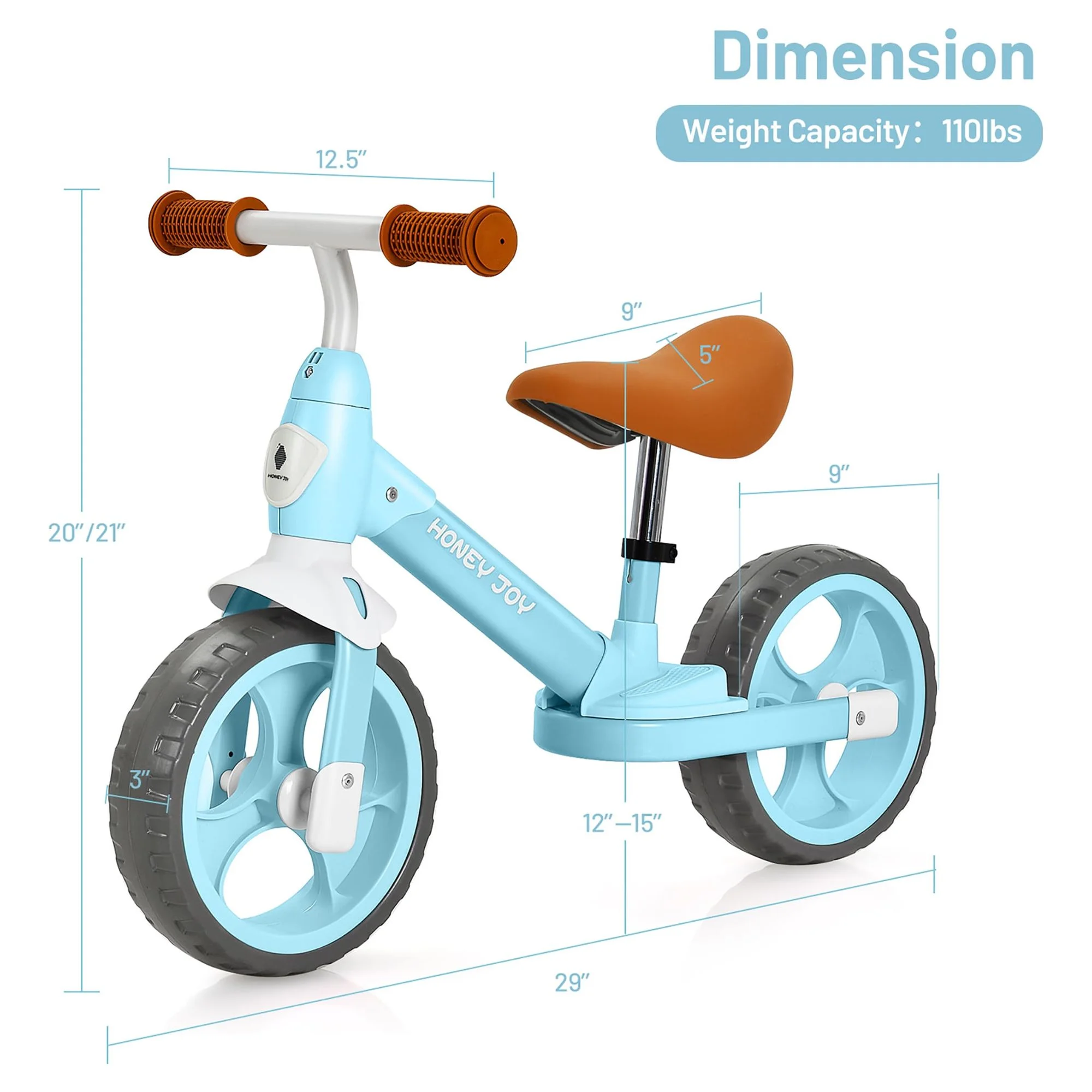 Honey Joy Kids Balance Bike Toddler Training Bicycle w/ Feetrests for 2-5 Years Old Red - Womvr