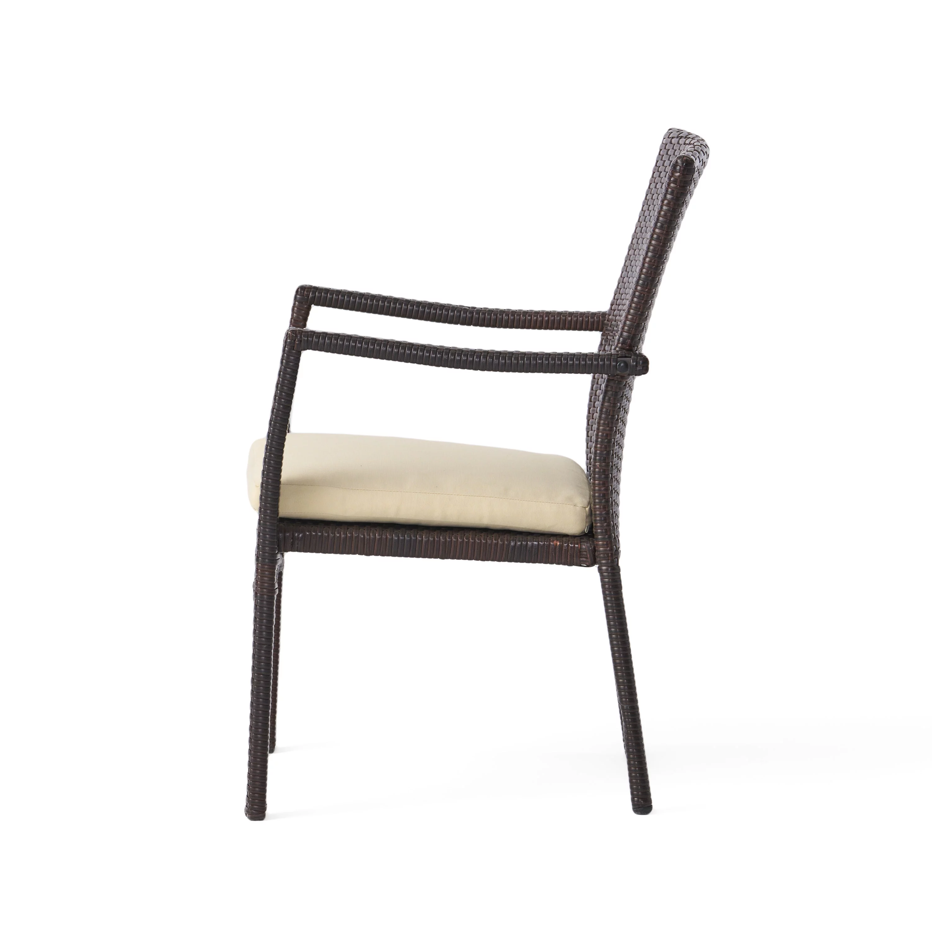 GDF Studio Bishop Outdoor Contemporary Multibrown Wicker Dining Chair (Set of 2) - Womvr