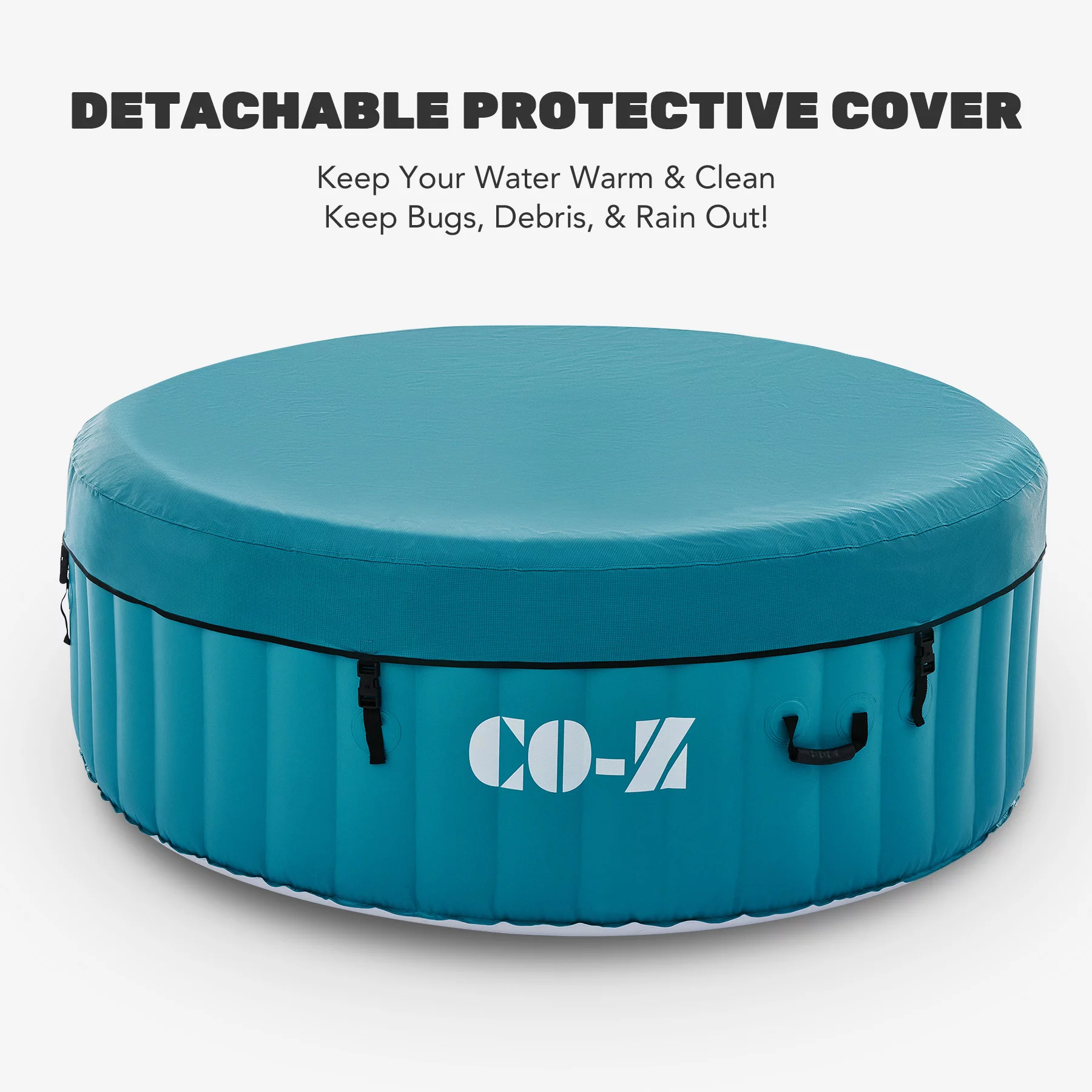 CO-Z 4 Person 6ft Inflatable Hot Tub Pool with Massage Jets and All Accessories Teal - Womvr