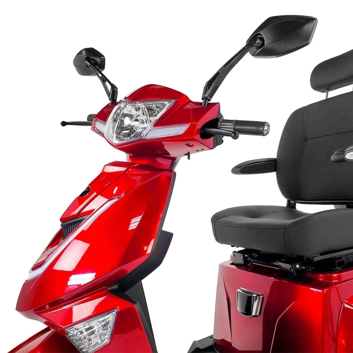 Veloce-Long Range Fast 3 Wheel Mobility Scooter, 300 lb. Weight Capacity (Red) - Womvr