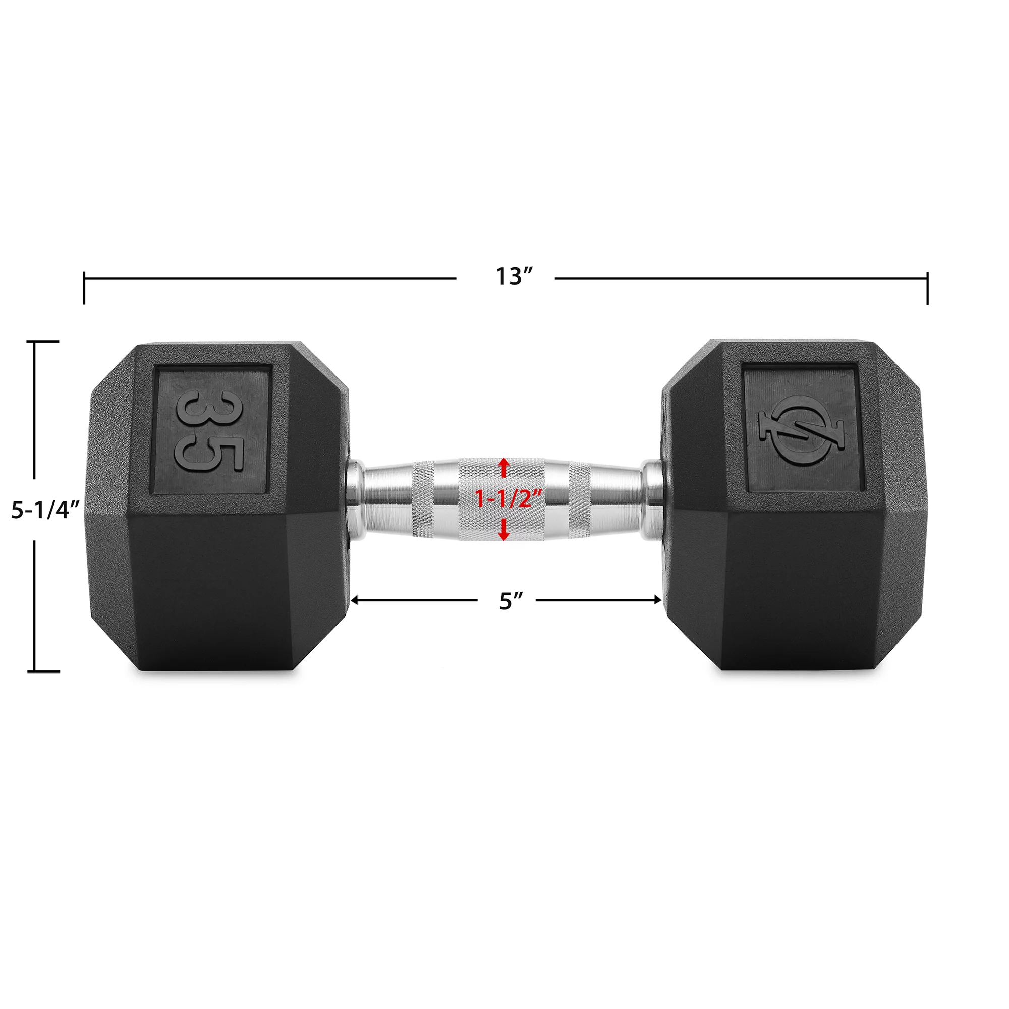 Philosophy Gym Rubber Coated Hex Dumbbell Hand Weights, 45 lb Pair - Womvr