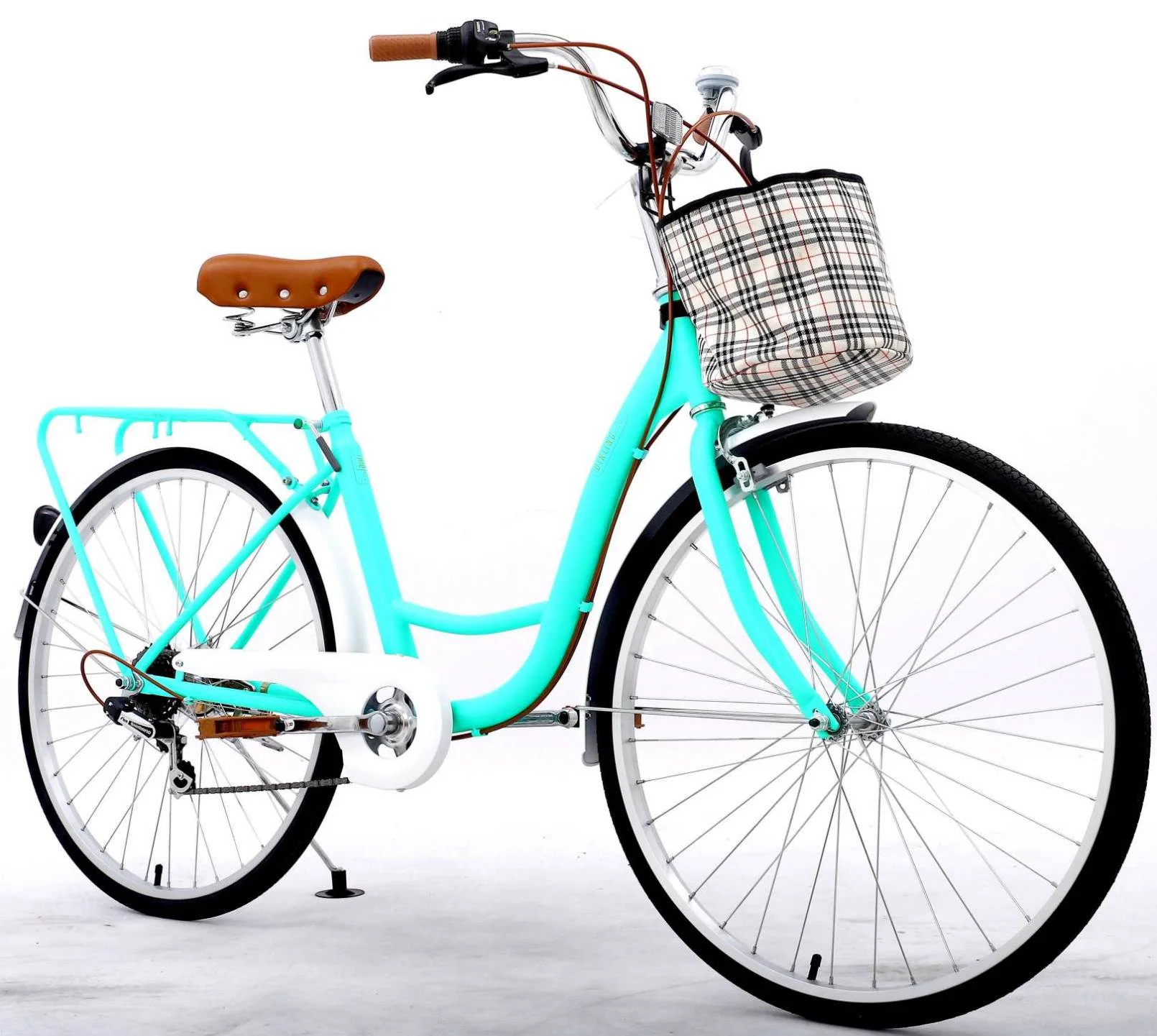 YAPENG Womens Beach Cruiser Bike, 7 Speed Cruiser Bicycle, 26 Inch City Commuting Bike with Basket - Womvr