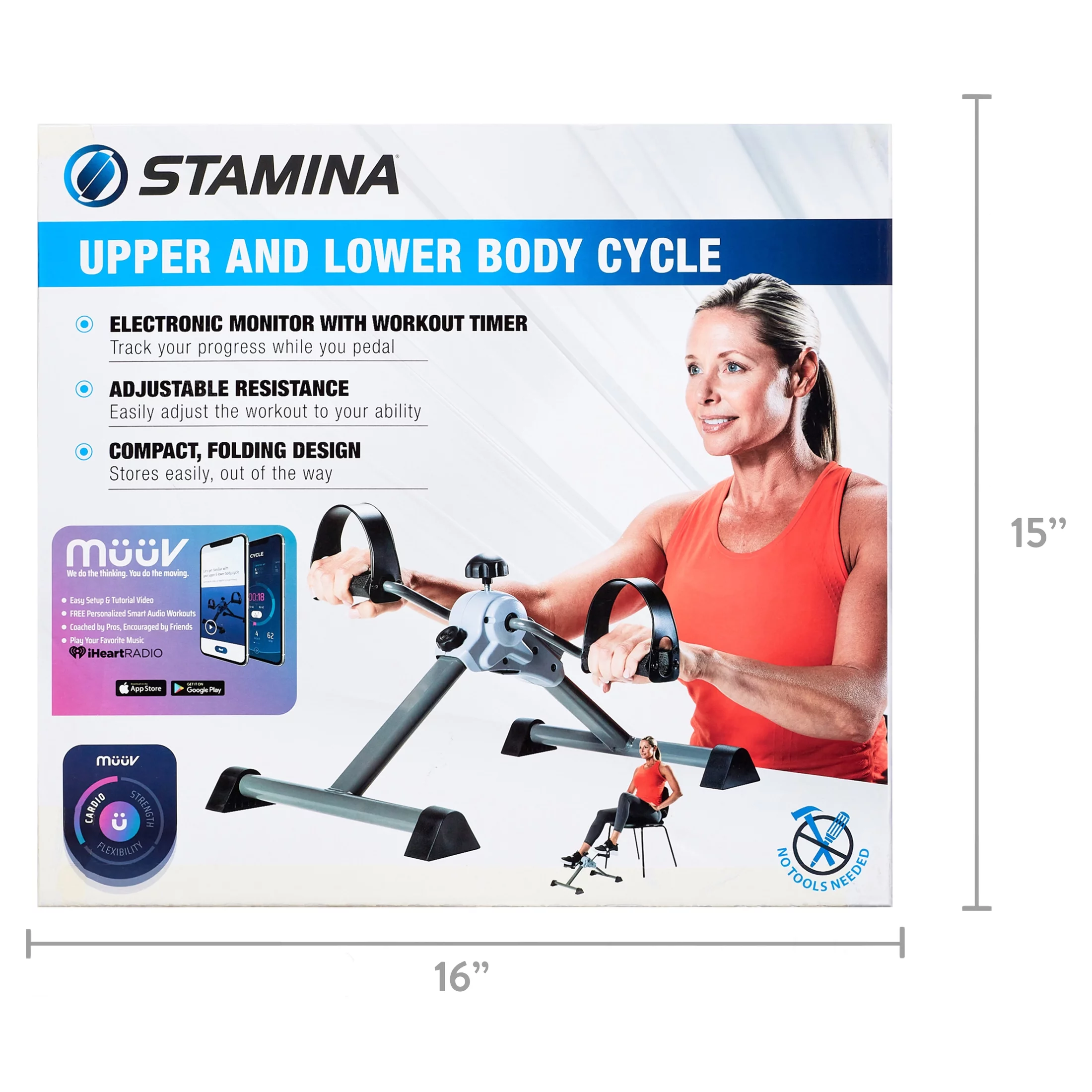 Stamina Folding Upper & Lower Body Mini Cycle with Monitor - Womvr