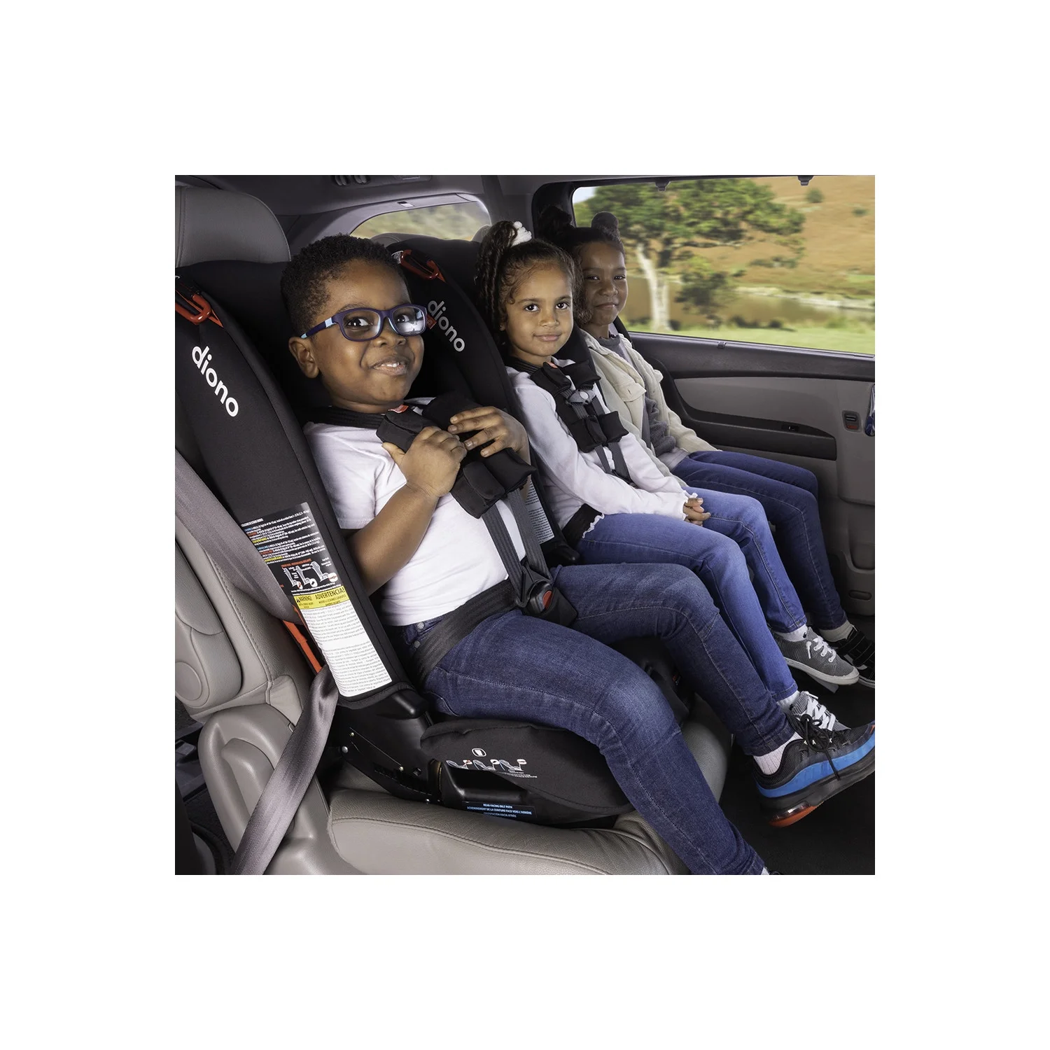 Diono Radian 3R All-in-One Convertible Car Seat, Slim Fit 3 Across, Black - Womvr