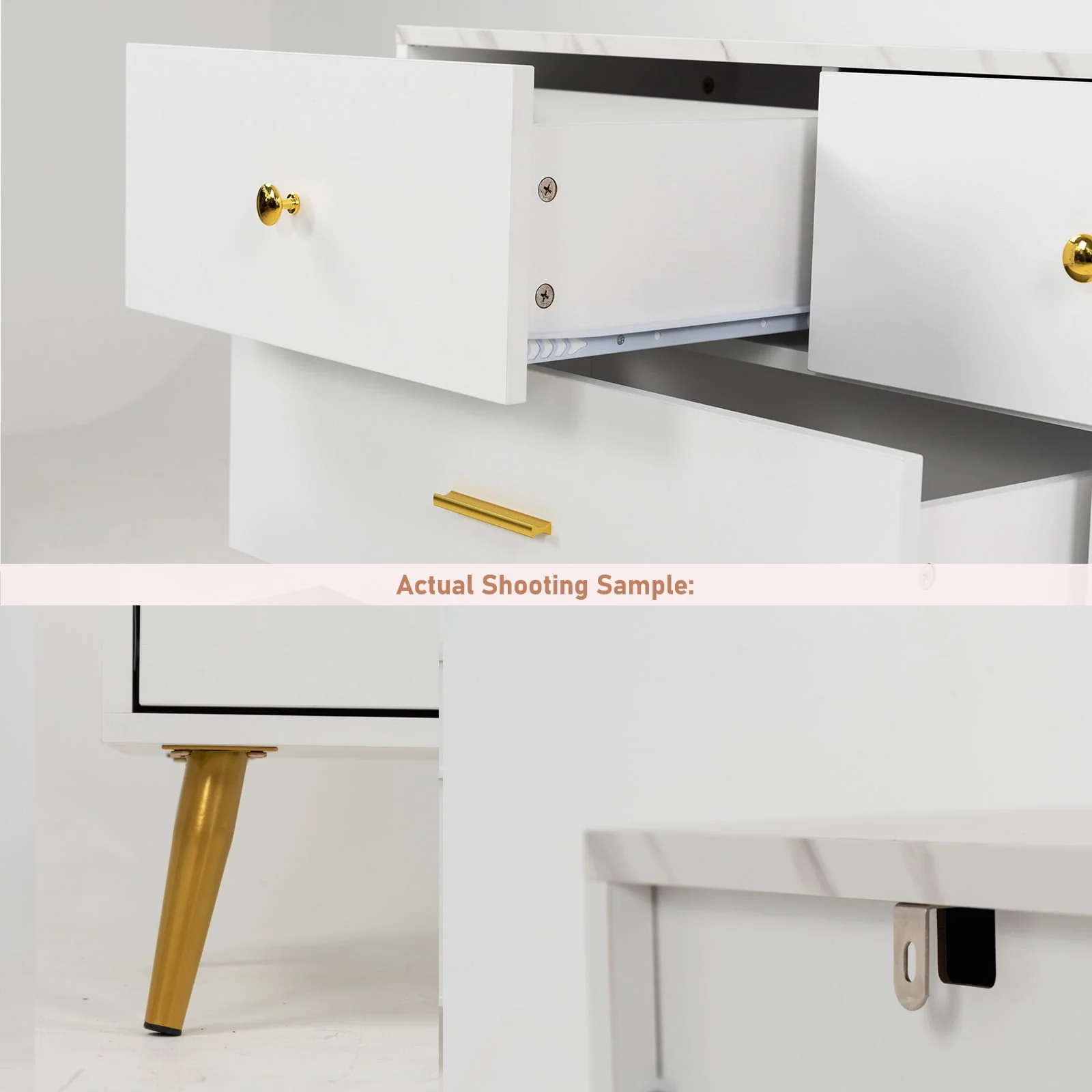 6 Drawer Dresser, Mid-Century Modern Chest Of Drawers, Double Dresser Storage Cabinet For Bedroom Living Room Hallway(White-6 Drawers) - Womvr