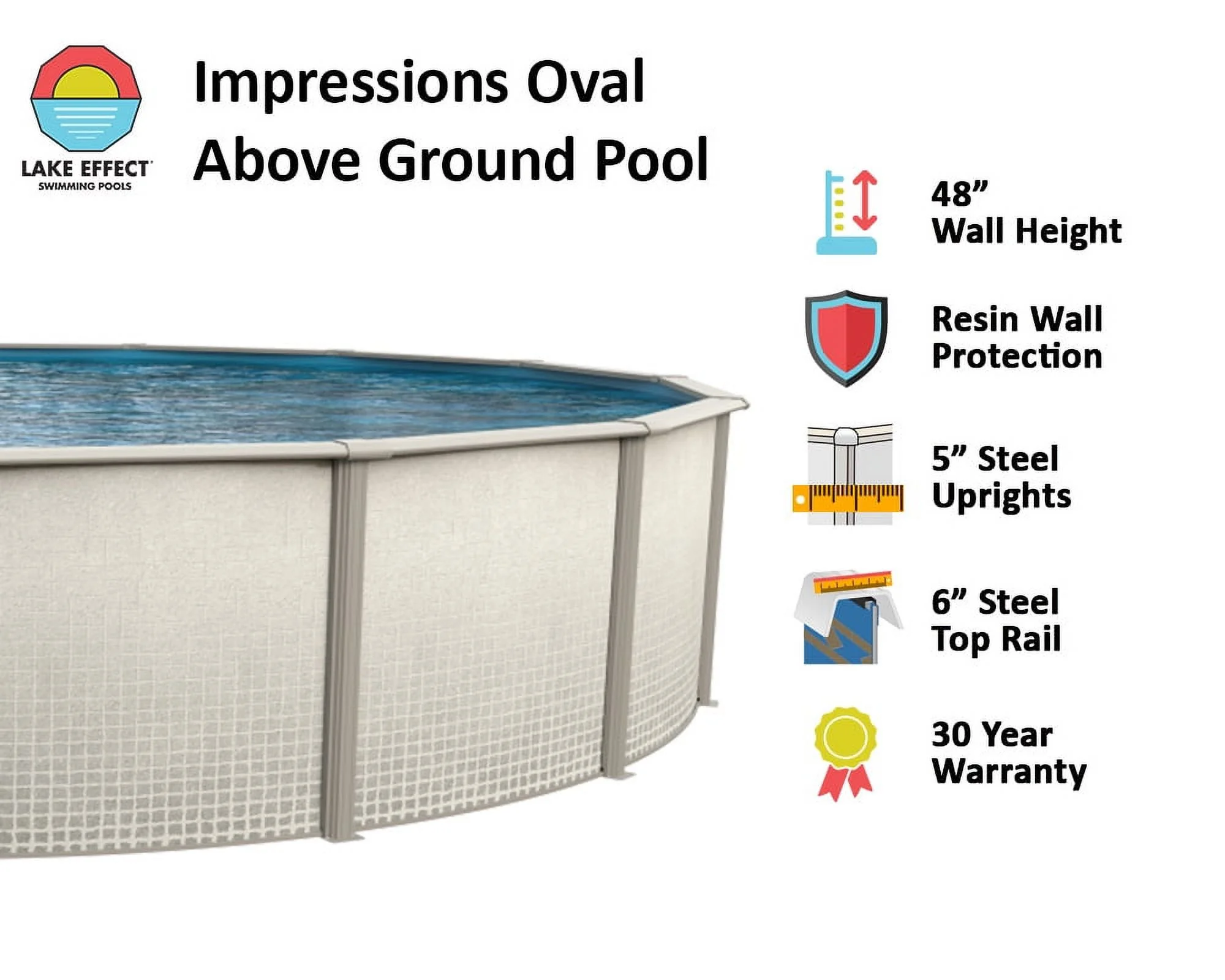 Lake Effect Pools 15' x 30' Oval 48