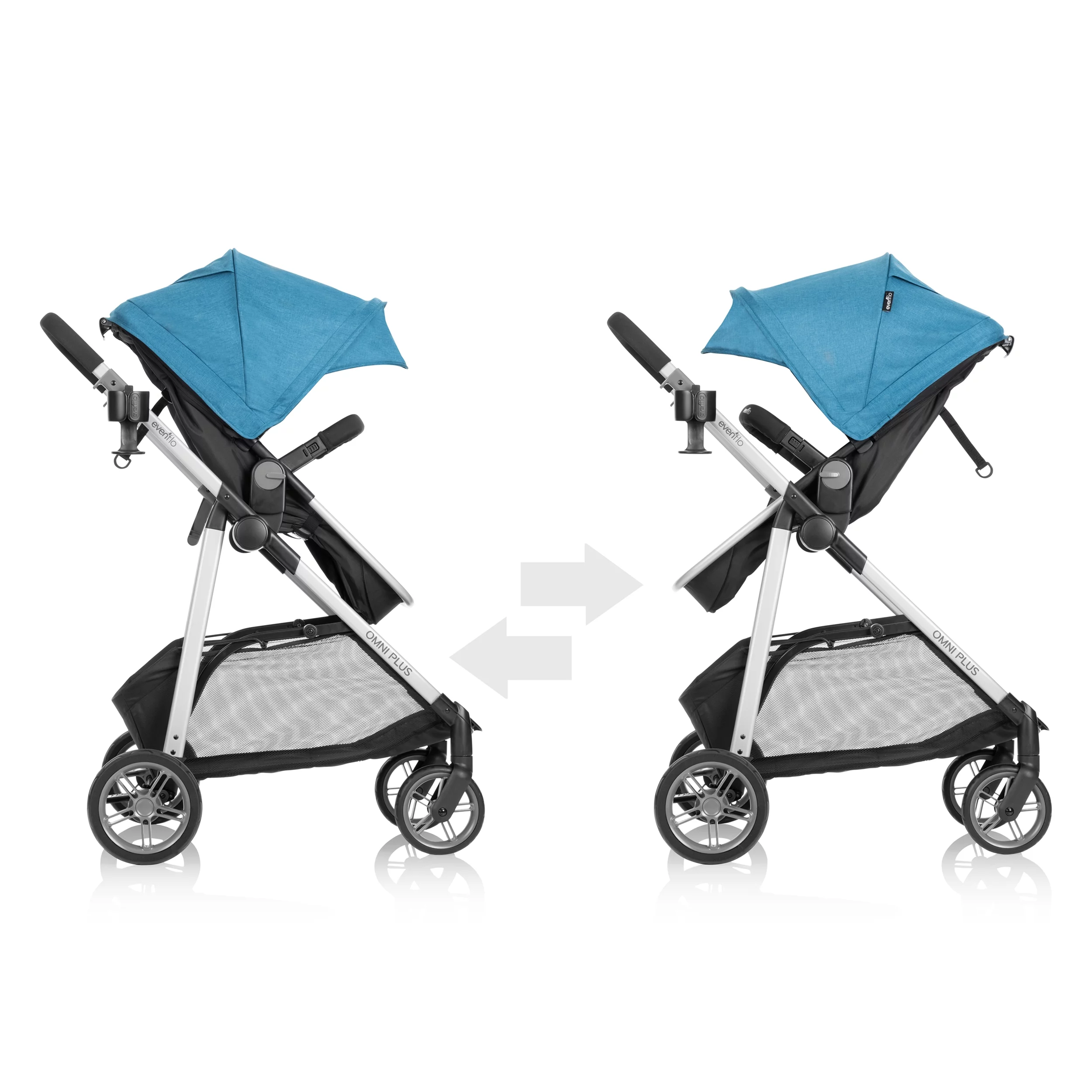 Evenflo Omni Plus Modular Travel System with LiteMax Sport Infant Car Seat, Mylar Gray, Unisex - Womvr