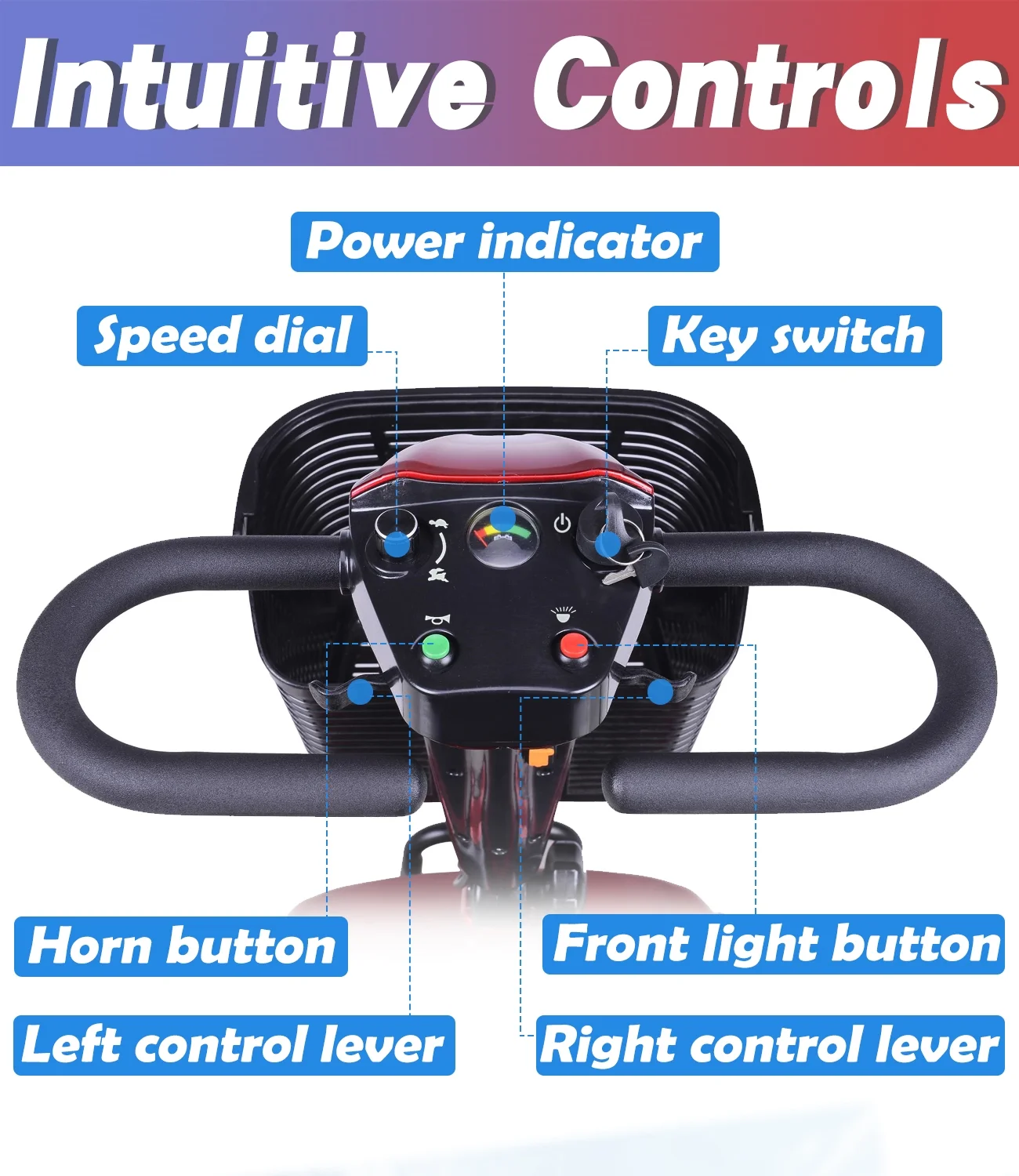 EazinGo 4 Wheel Mobility Scooter, Luxury Travel Electric Scooter for Adults Support 300Lbs - Womvr