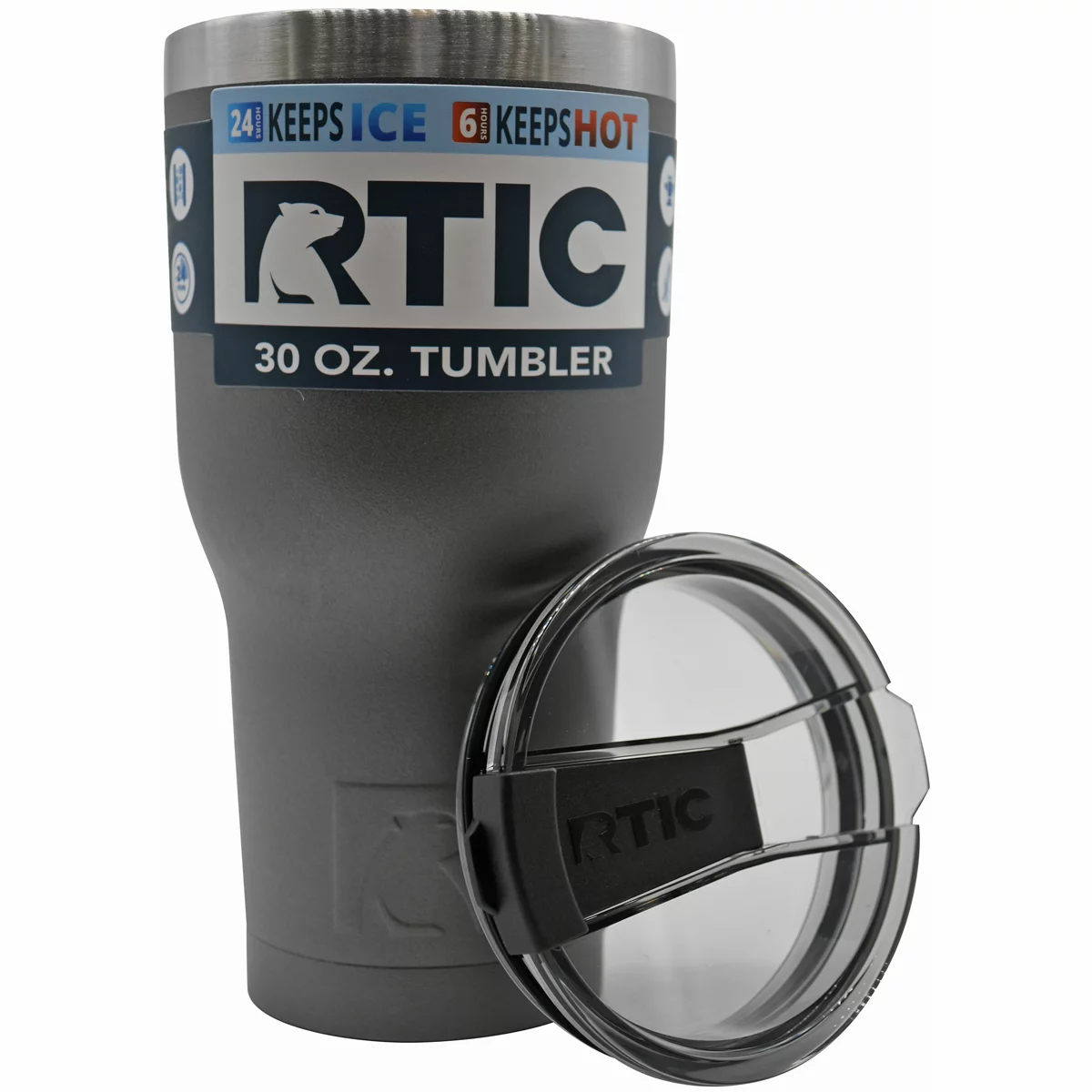 RTIC 30 OZ Insulated Tumbler Stainless Steel Coffee Travel Mug with Lid, Spill Proof, Hot Beverage and Cold, Portable Thermal Cup for Car, Camping, Deep Harbor - Womvr