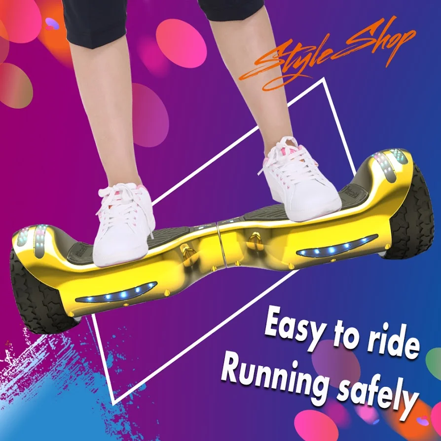 Hoverstar ul2272 Hoverboard All-Terrain LED Flash Wide All Terrian Wheel, Blue - Womvr