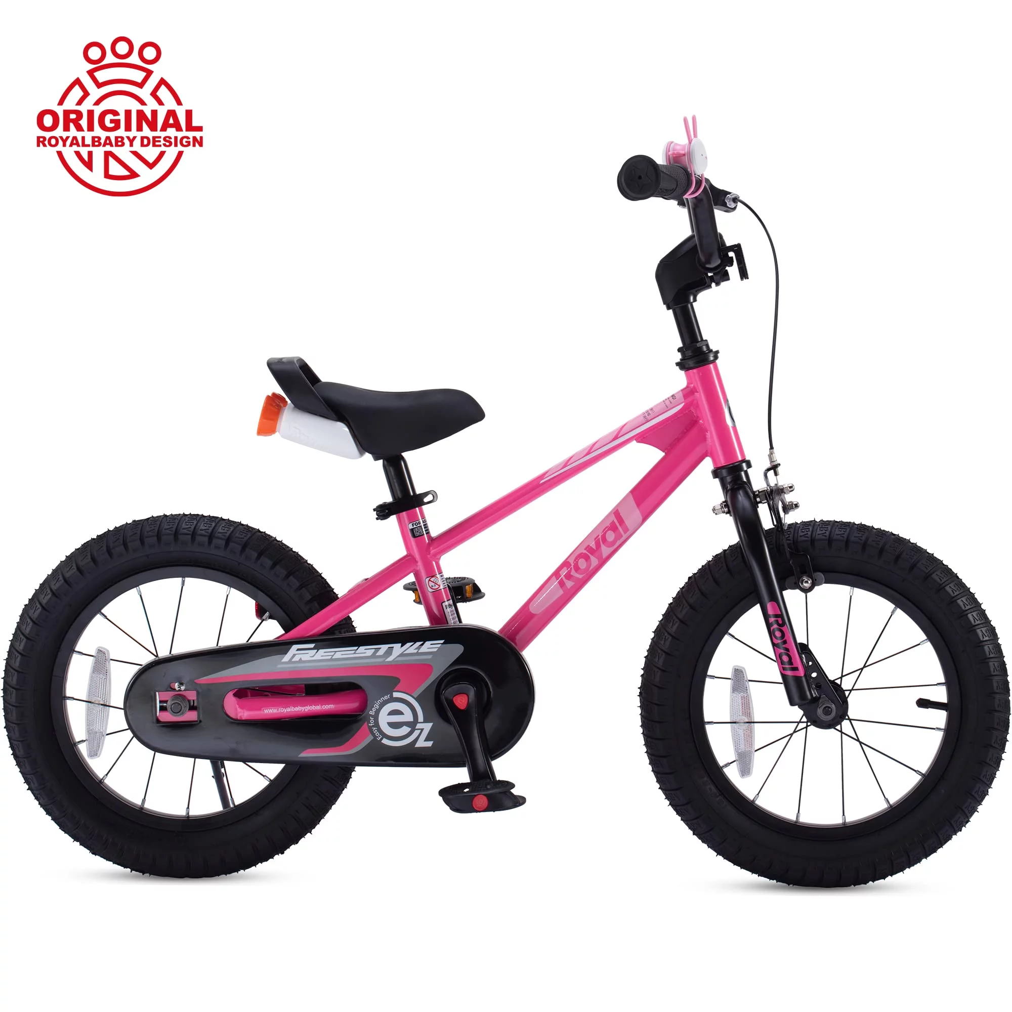 RoyalBaby EZ Kids Bike Easy Learn Balancing to Biking 14 Inch Balance & Pedal Bicycle Instant Assembly for Boys Girls Ages 3-5 Years Blue - Womvr