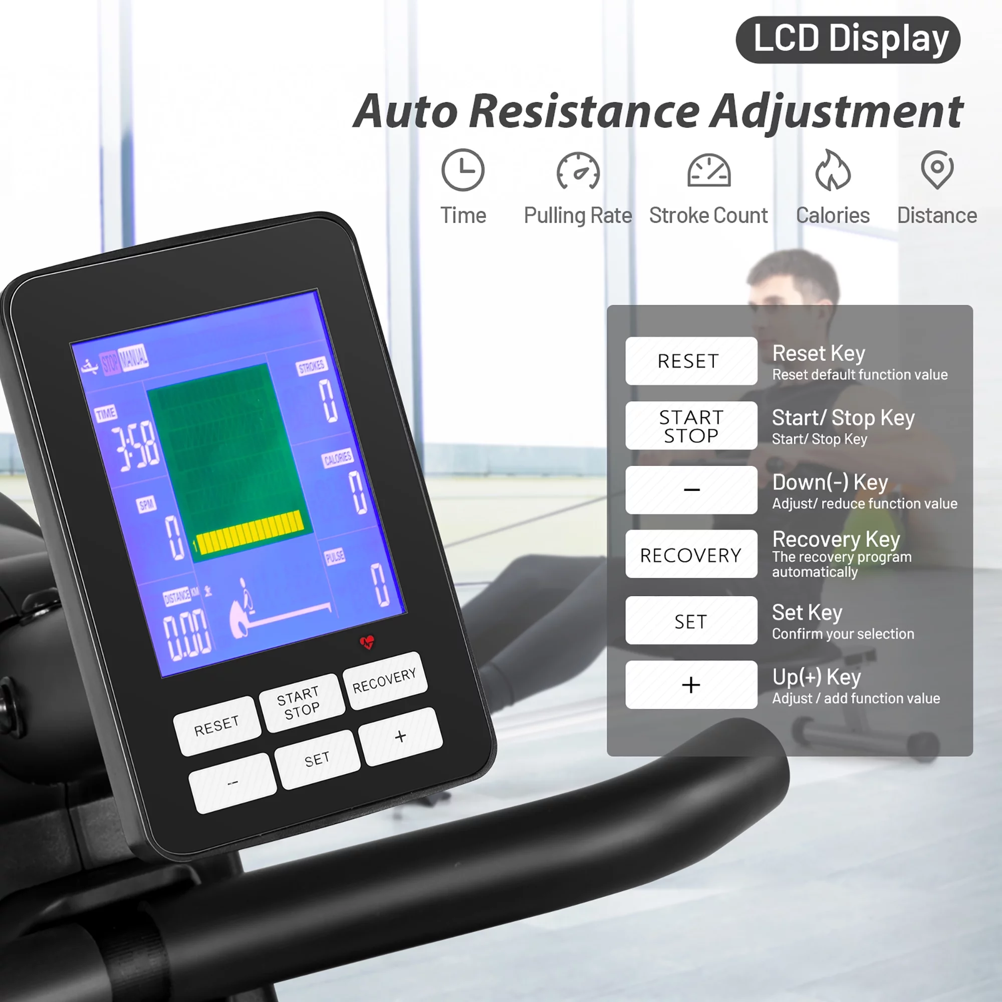 Costway Magnetic Rowing Machine Foldable Exercise Rower w/LCD Monitor for Home Gym - Womvr