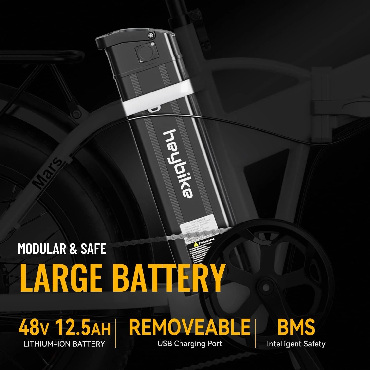 Heybike Mars Electric Bike for Adults with 500W Motor, 600WH Removable Battery, Foldable 20