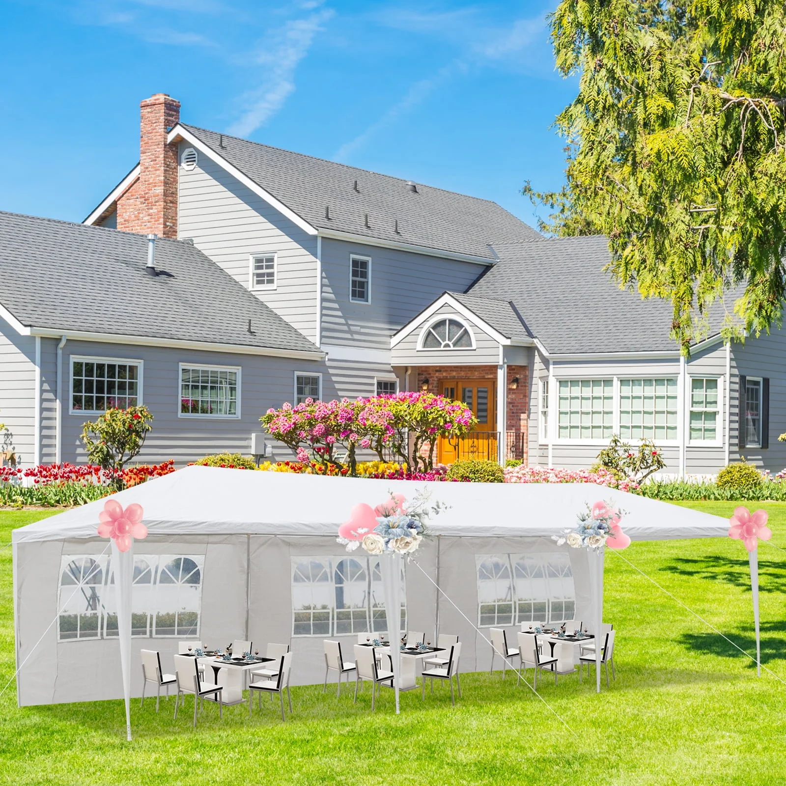 Ktaxon 10' X 30' Canopy Tent with 8 Side Walls for Party Wedding Camping and BBQ - Womvr