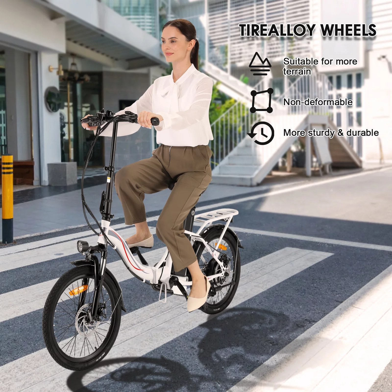 Elifine 500W Folding Electric Bike for Adults, 20