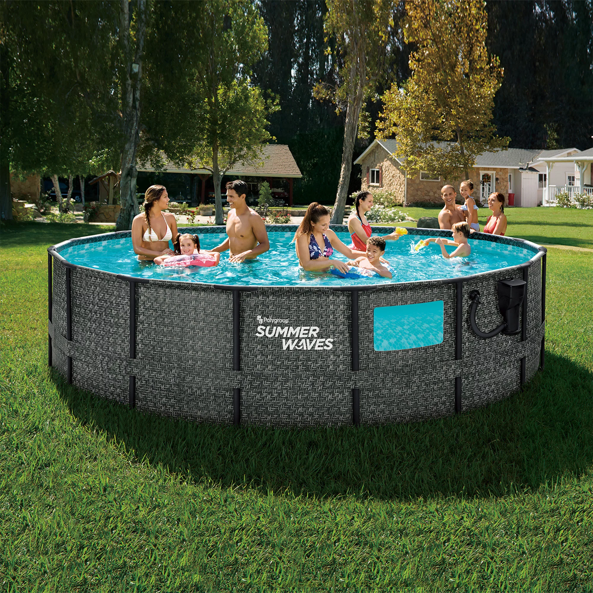Summer Waves Elite 16ft x 48in Above Ground Swimming Pool Set with Pump - Womvr